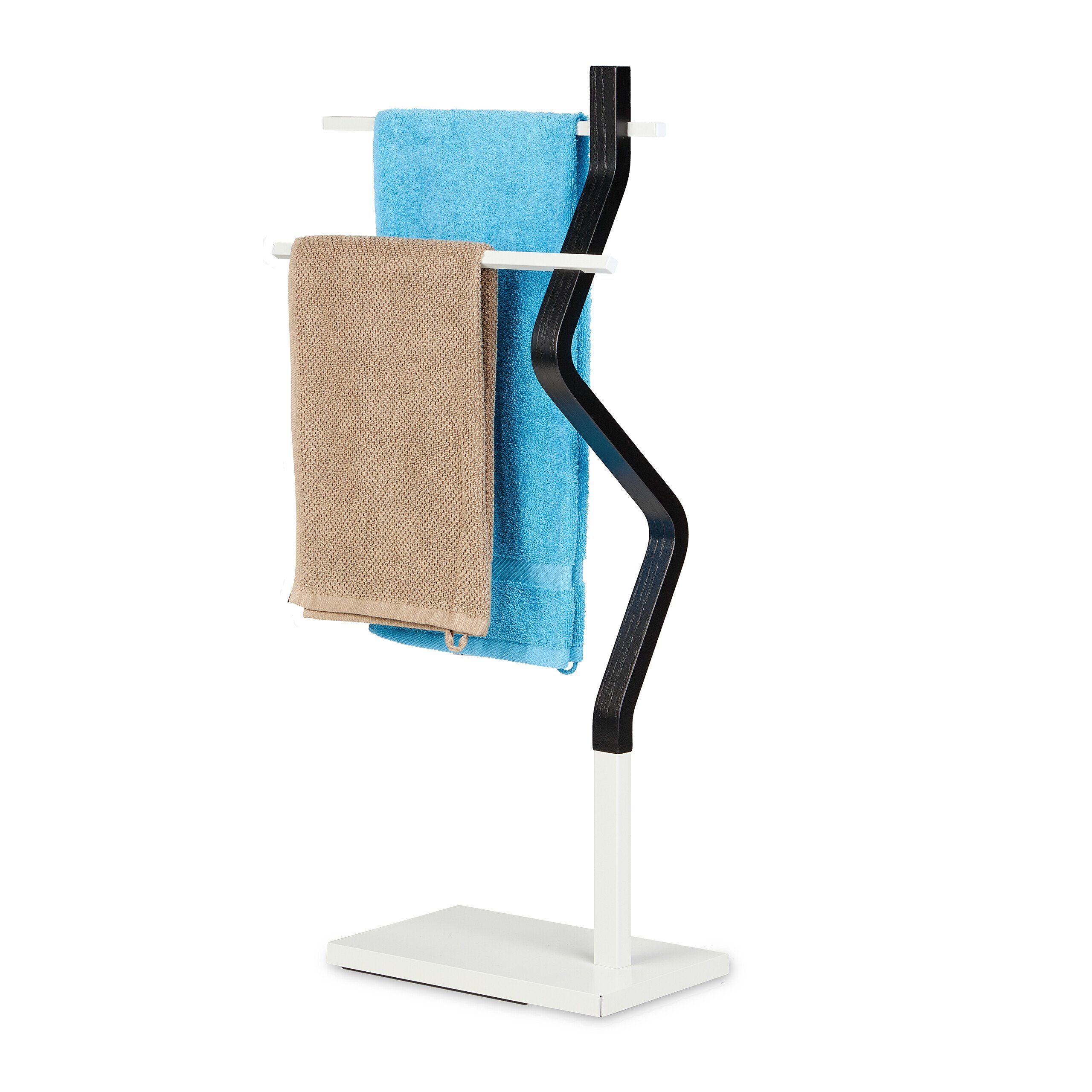 relaxdays Handtuchständer Handtuchständer mit geknicktem Design | Handtuchständer