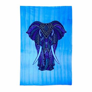 Wandteppich XL Tagesdecke Wandbehang Deko Elefant Meditation UV Aktiv ca.200x230cm, KUNST UND MAGIE