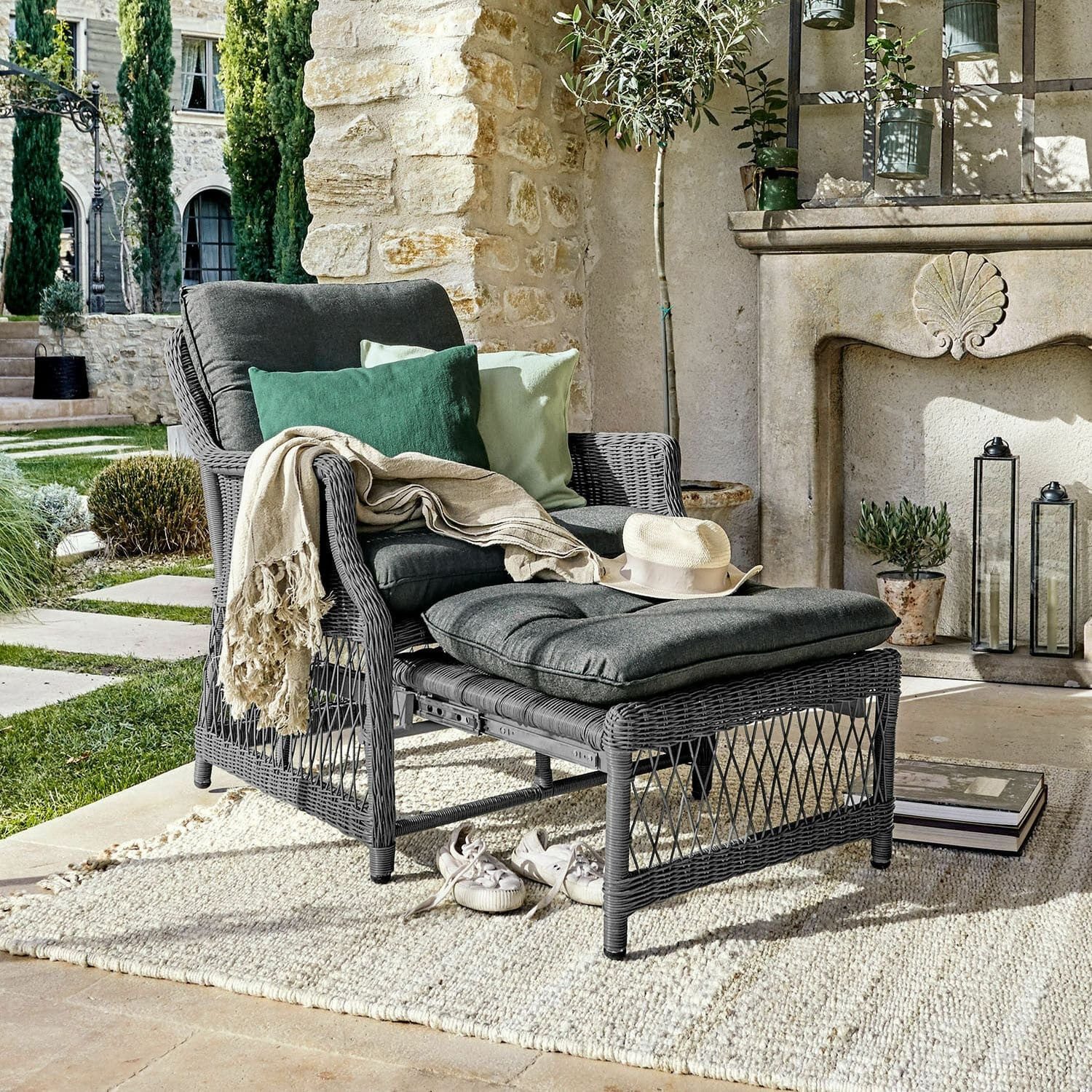 Mirabeau Gartensessel Sessel Howe grau/schwarz