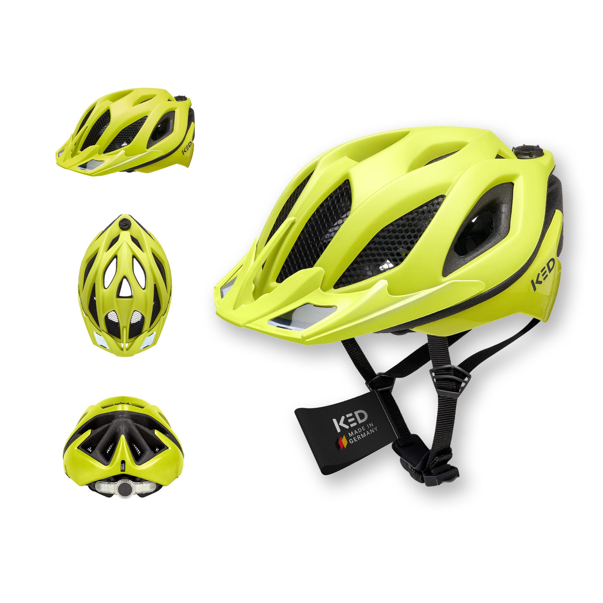 KED Fahrradhelm Spiri II Trend Allround Helm, LED Licht Und Reflektor, Optimierte Belüftung