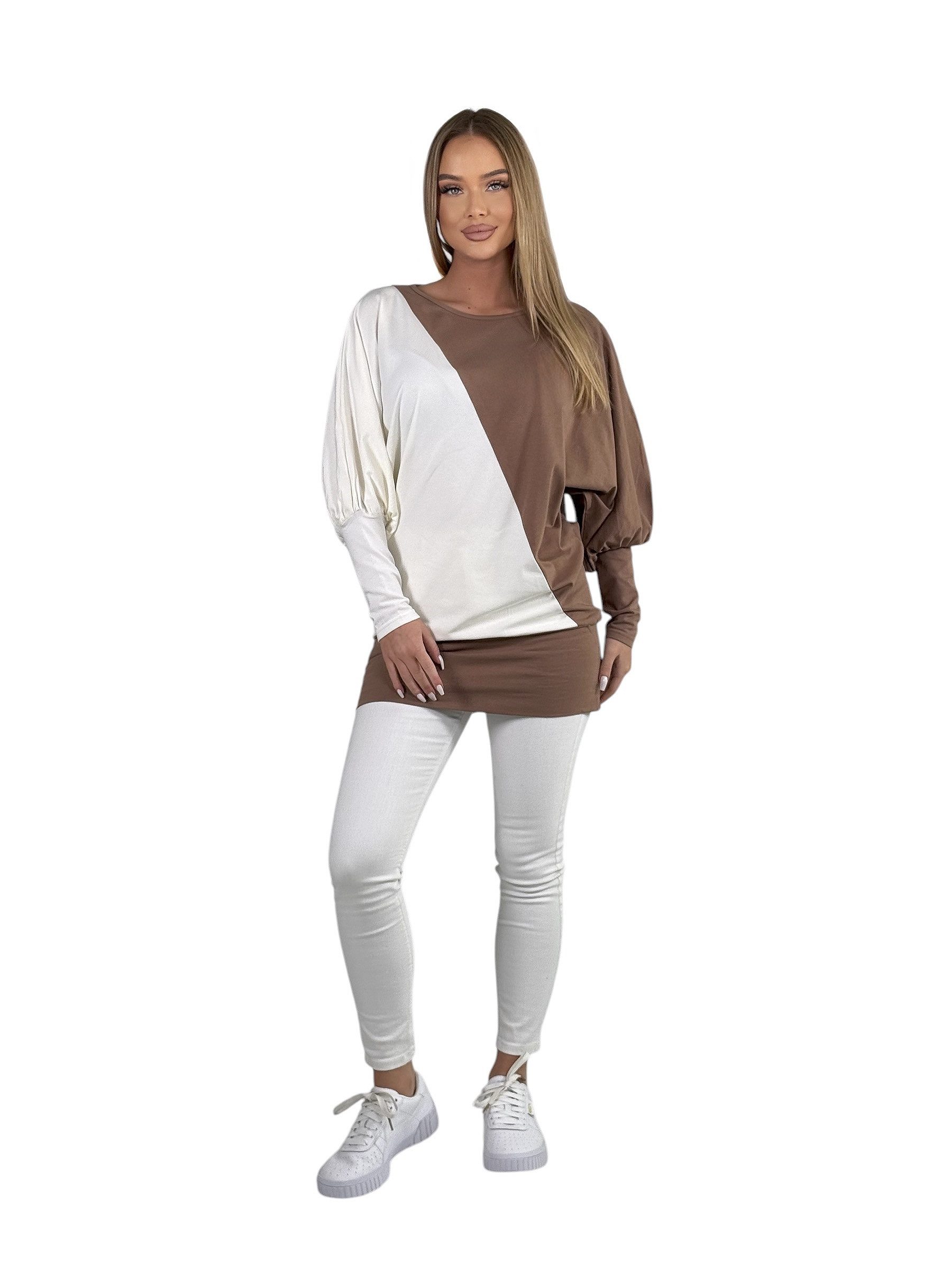 Mississhop Langarmshirt Bluse Tunika Longshirt mit Fledermausärmeln M.KIng – Bild 4 von 5