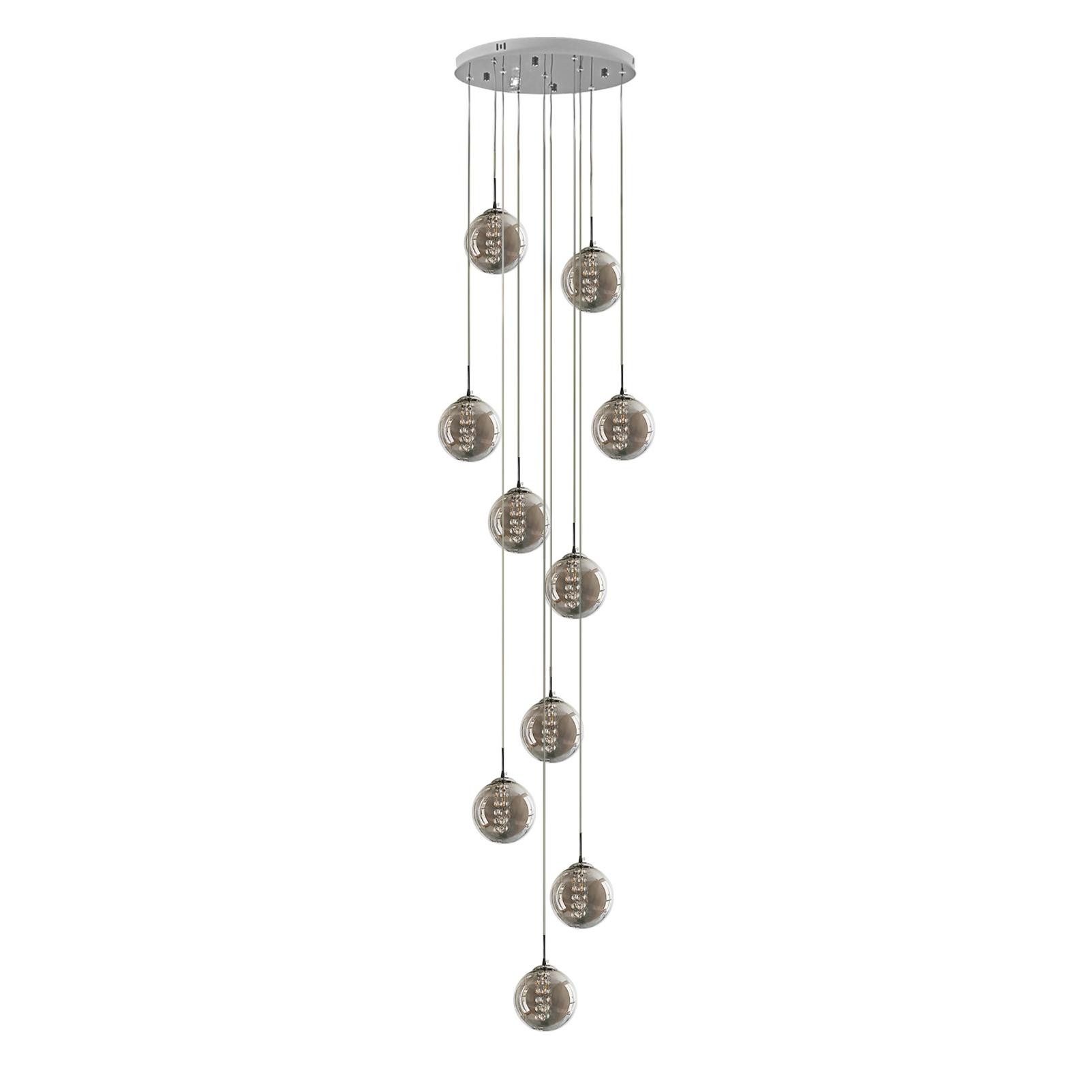 ZMH Pendelleuchte LED Höhenverstellbar Kronleuchter Glas günstig online kaufen