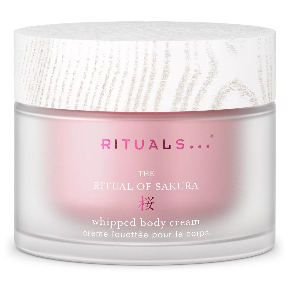 Rituals Körpercreme The Ritual of Sakura Whipped Body Cream – 220 ml, Glas, 1-tlg., Whipped Cream: 48 h Feuchtigkeit, Kirschblüte & Reismilch, Refill-Glas