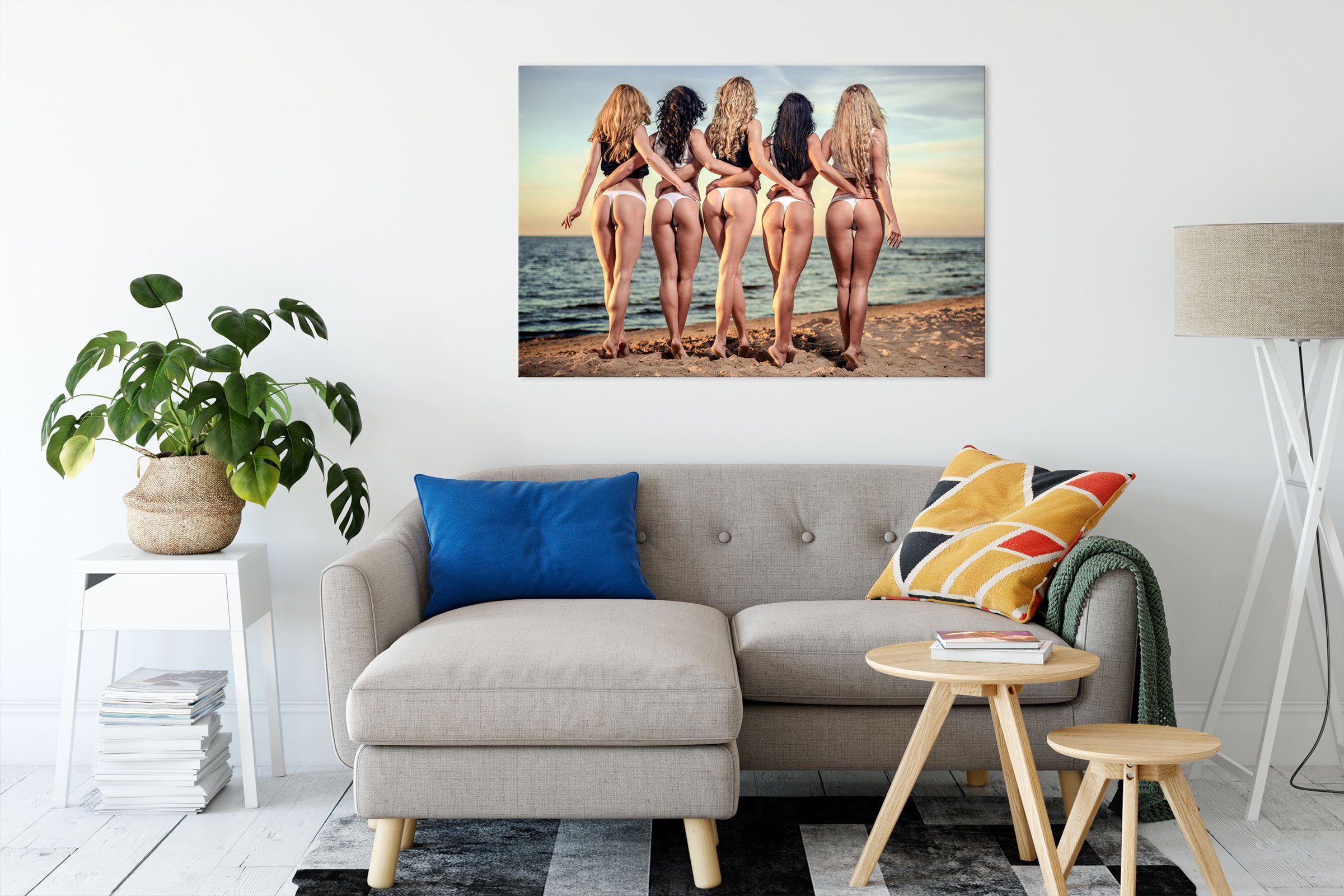 Pixxprint Leinwandbild Fünf sexy Frauen am günstig online kaufen