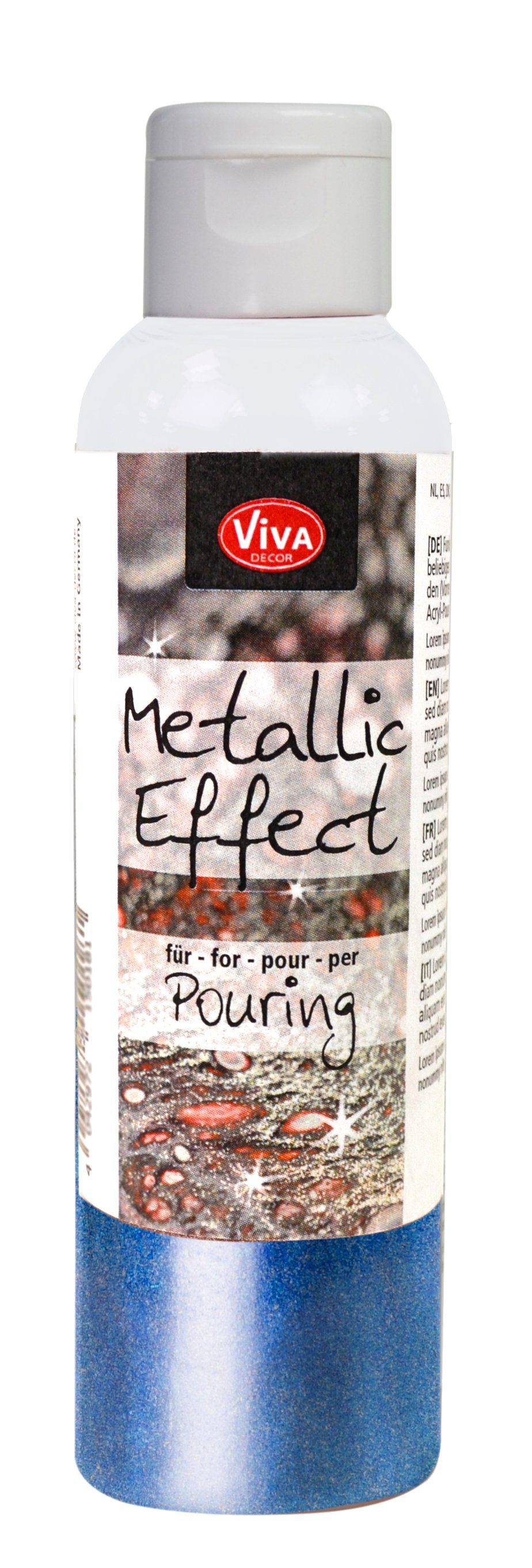 Viva Decor Bastelfarbe Metallic Effektfarbe Metallic Effekt Pouring, 120 ml