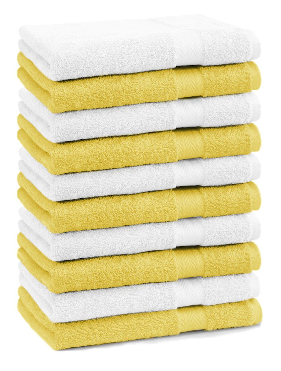 Farbe und Betz Gästetuch-Set 10 Stück Premium gelb Gästehandtücher cm Baumwolle weiß, Baumwolle Gästehandtücher 100% 30x50 100%