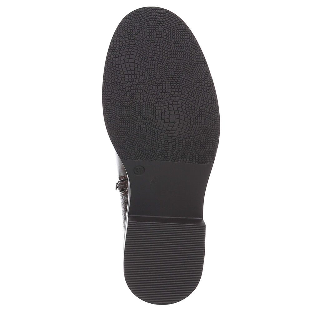 Ital-Design Elegante schwarze Stiefelette mit Schnalle für Damen Stiefelette (90153055) Blockabsatz Chelsea Boots in Braun