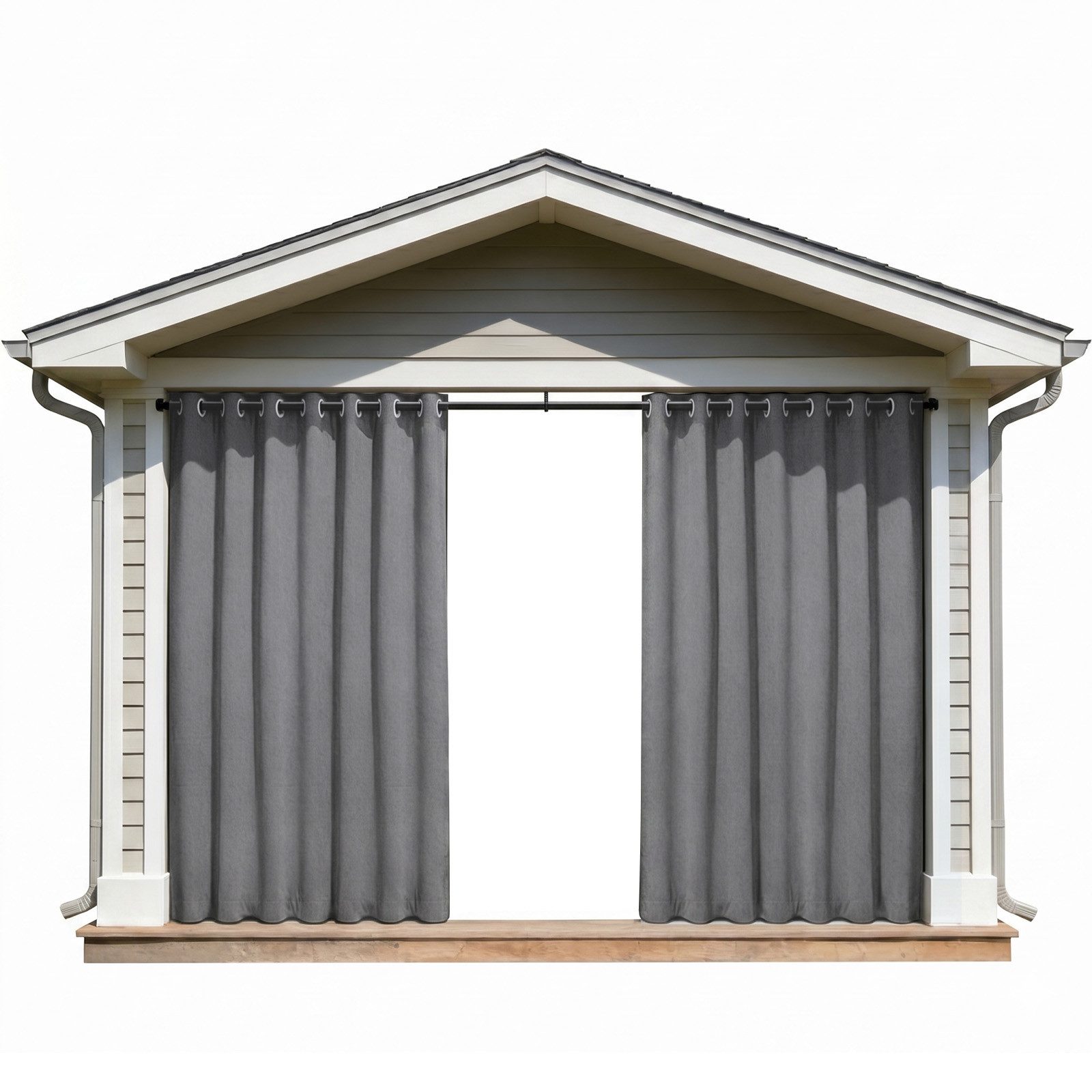 Sunicol Outdoorvorhang 100% Blickdichte Wasserdicht Vorhänge mit Ösen, Verdunklungsvorhäng (1 St), Gardinen Sonnenschutz Sichtschutz für Balkon Pergola Terrasse Veranda