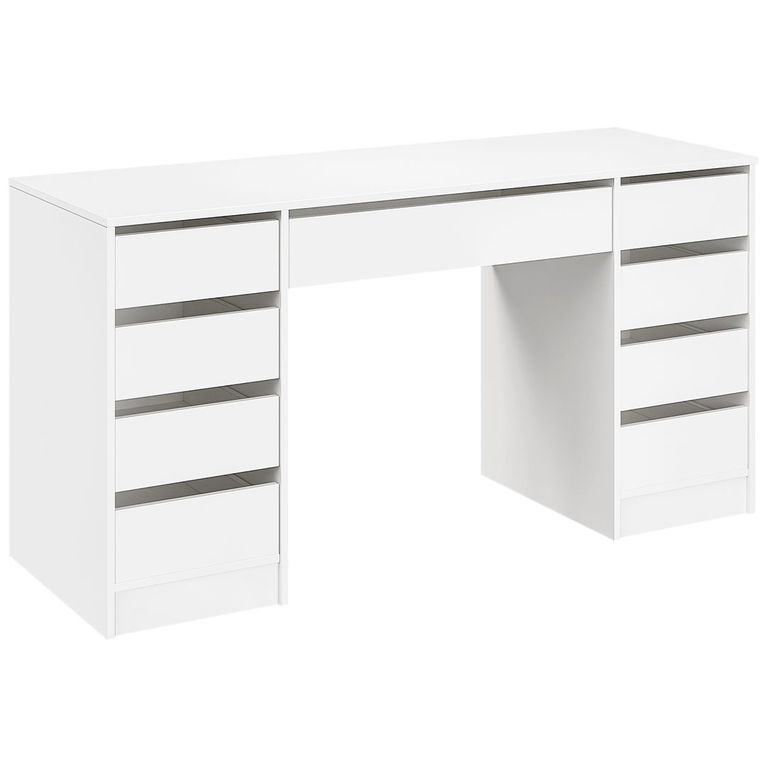 Bellamio Schreibtisch Nore mit Schubladen (weiß, 145 cm breit), verfügbar m günstig online kaufen