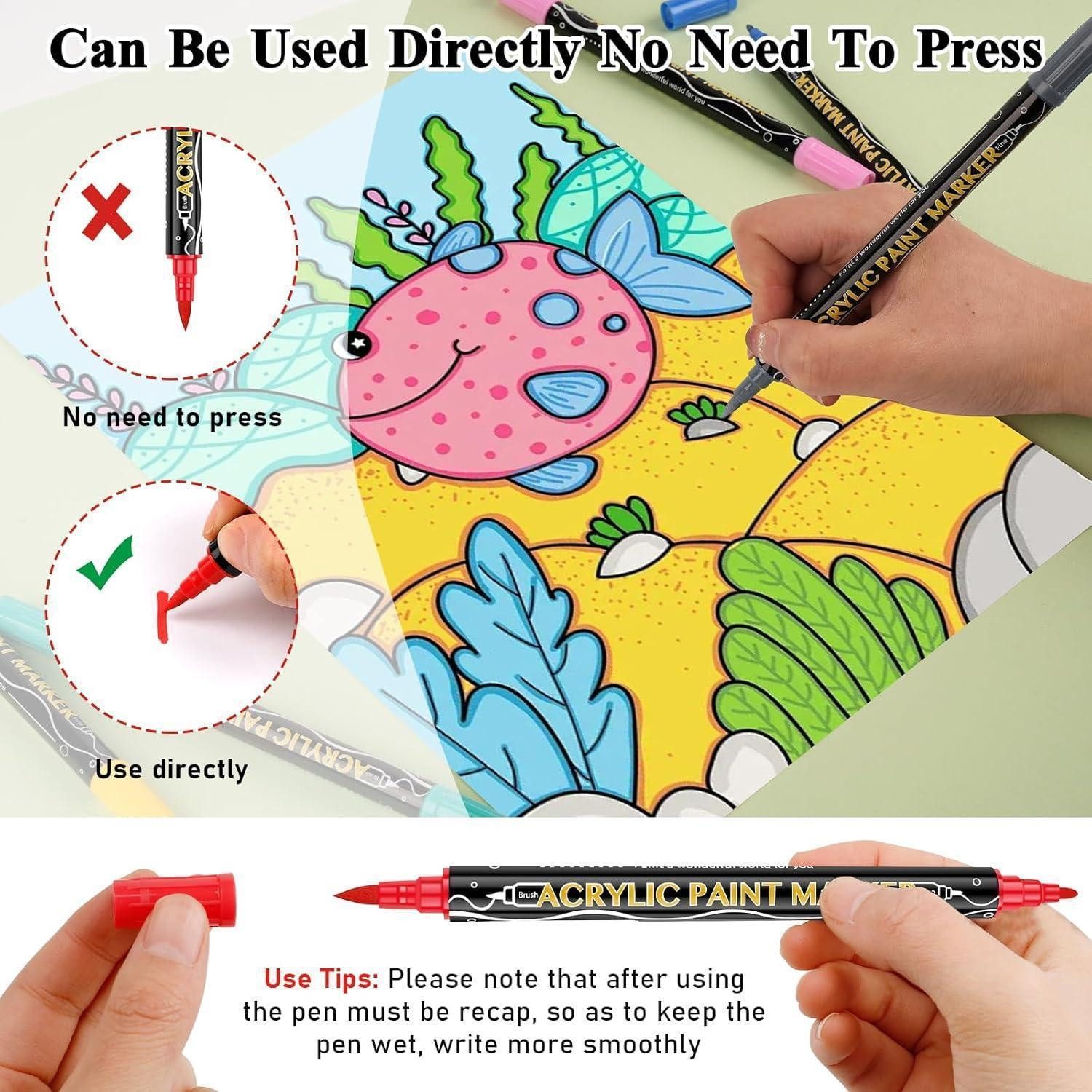 colpart Lackmarker Acrylstifte 48 Farben wasserfest Steinmalerei Kunststoff Glas Holz