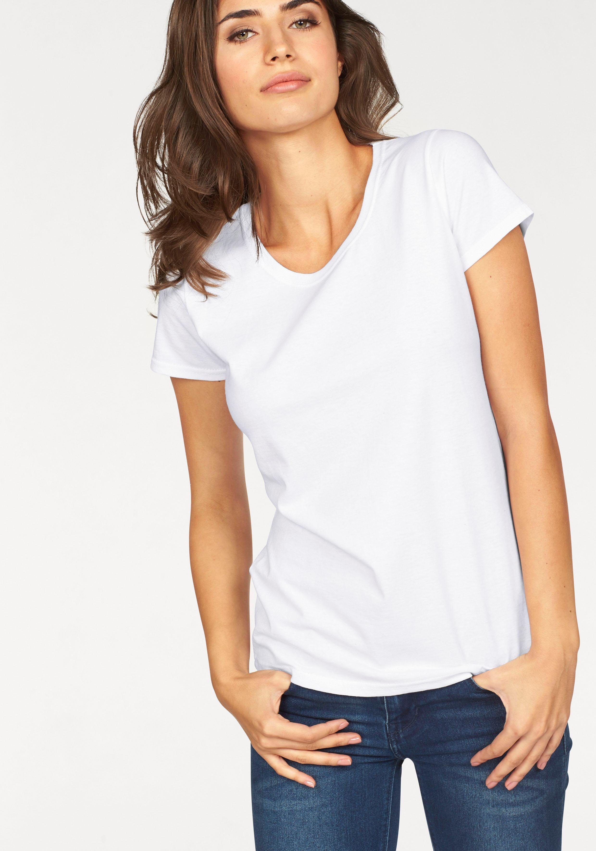 Fruit of the Loom Rundhalsshirt Lady Fit Premium (Packung, 2-tlg., 2er-Pack)