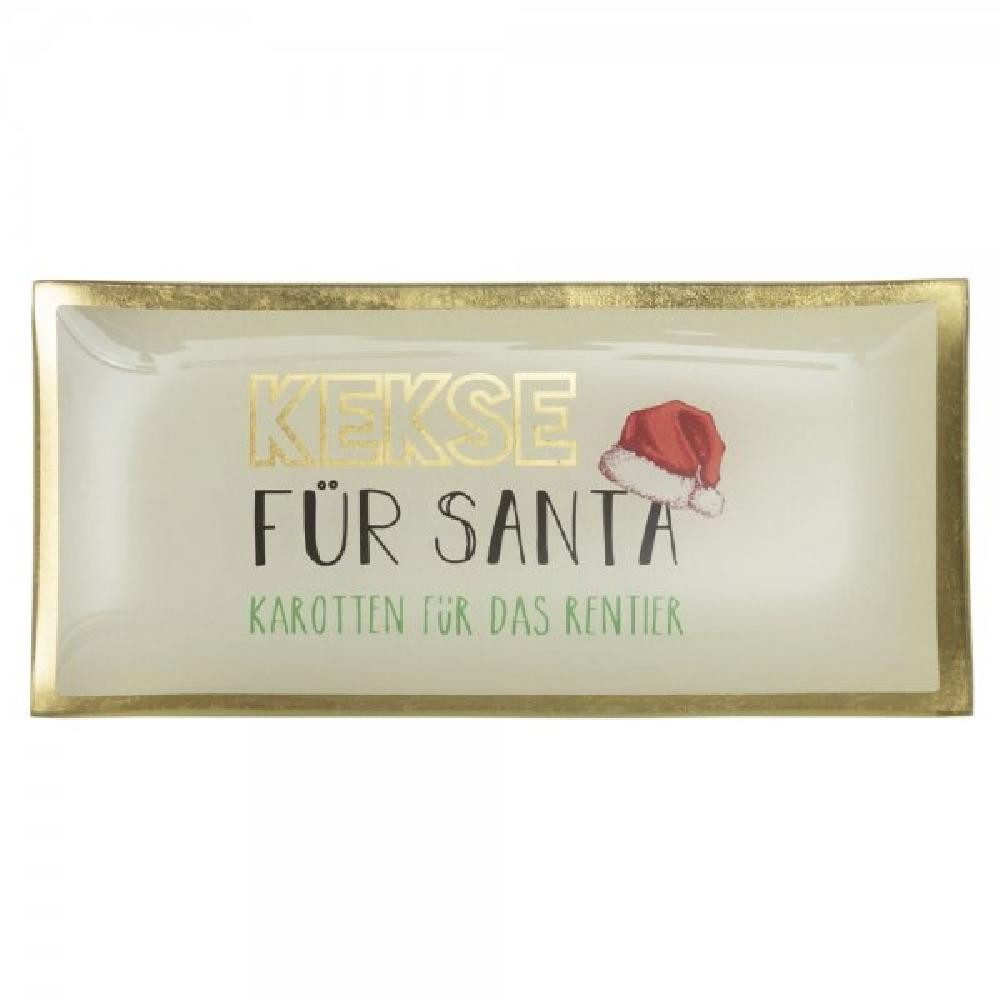 Giftcompany Geschirr Glasteller Kekse für Santa Hellgrau (21x10cm) günstig online kaufen