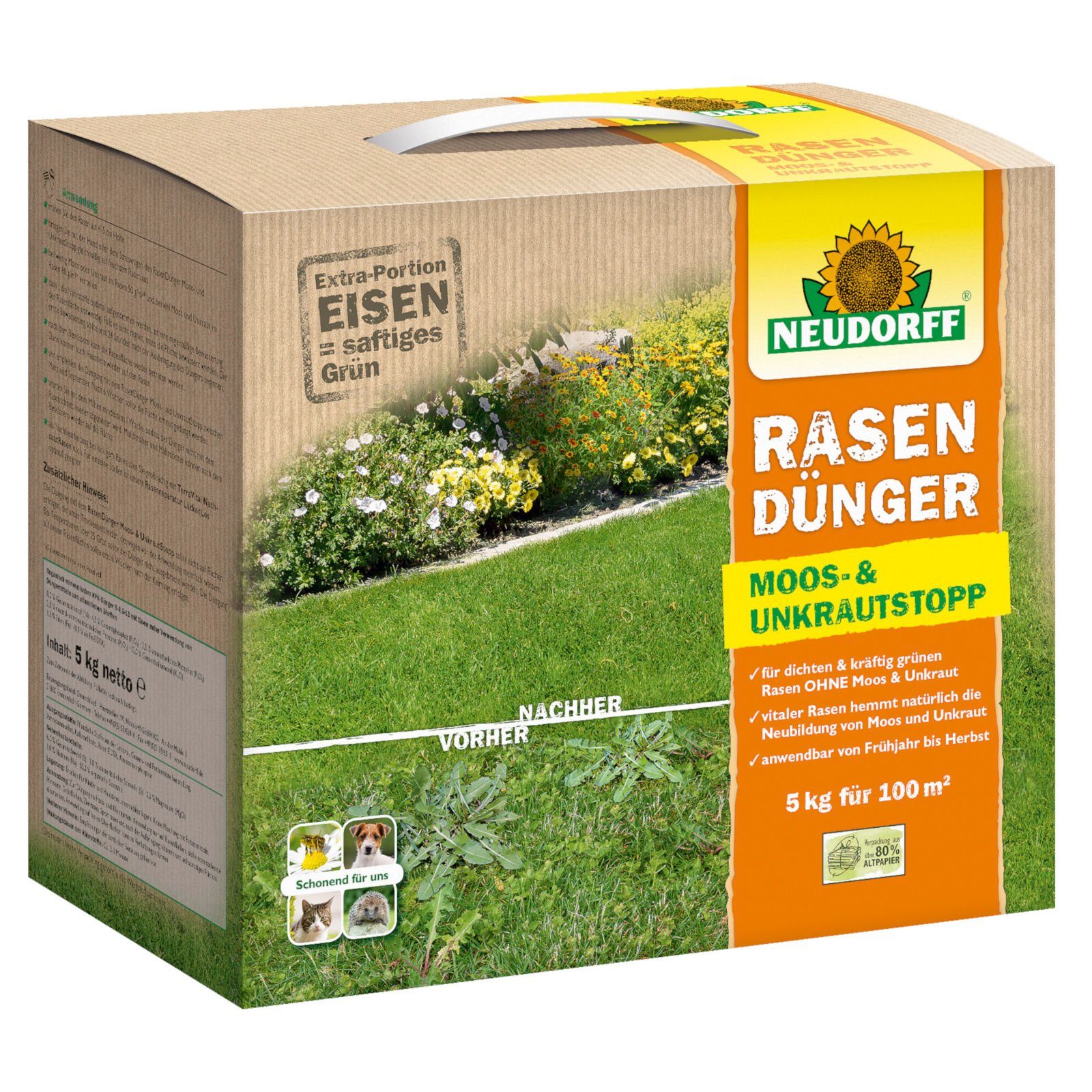 Neudorff Rasendünger Rasendünger Moos- und UnkrautStopp 5 kg