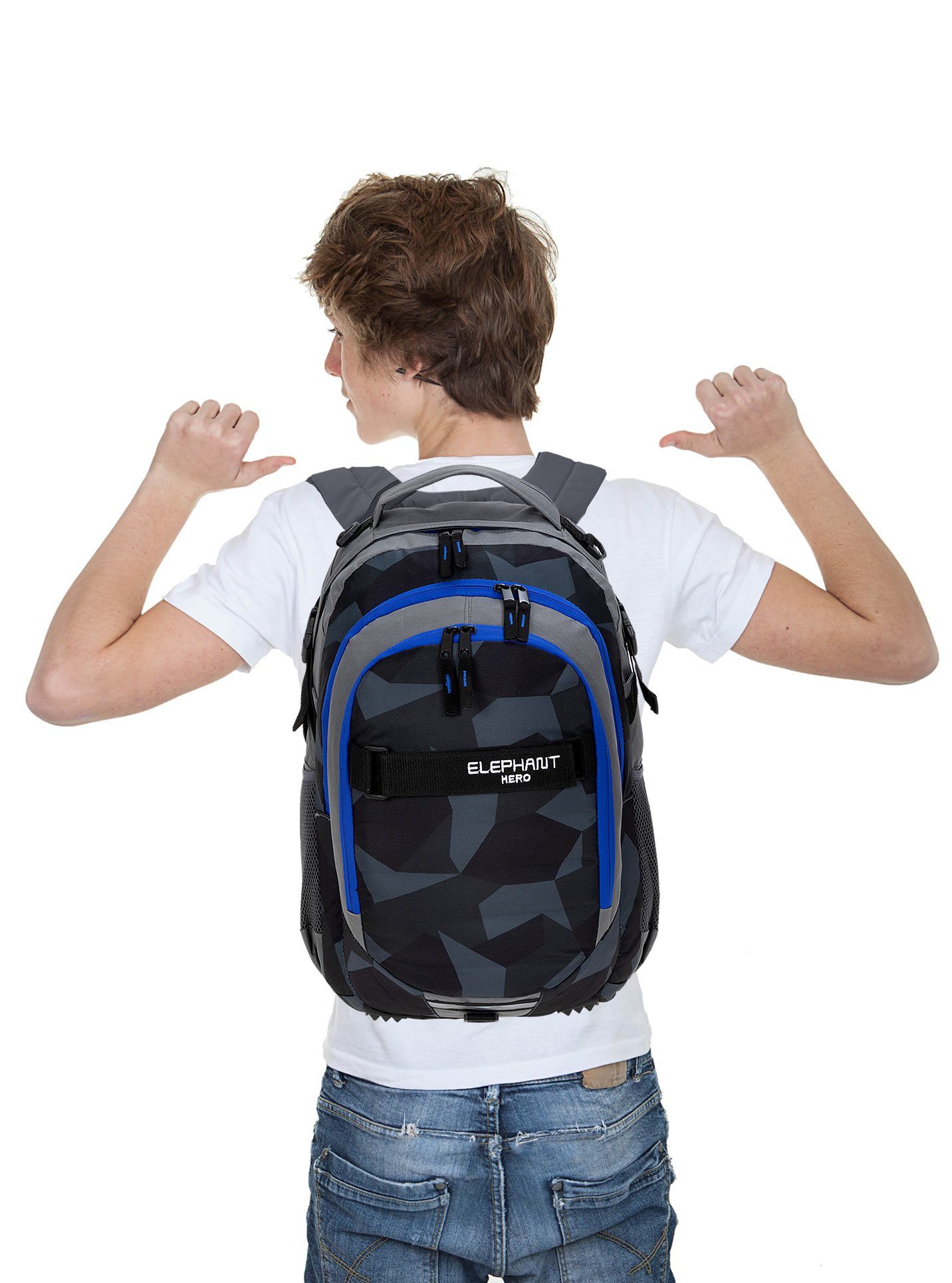 ELEPHANT Schulrucksack Hero Signature Schultasche (2 Teile Set), Rucksack + Mäppchen Box