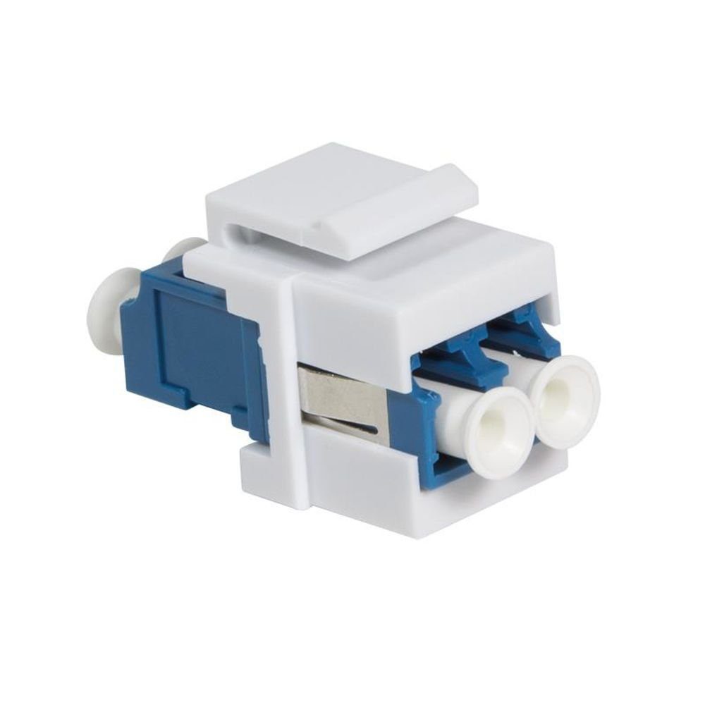 LogiLink NK0030 Netzwerk-Adapter, LWL Kupplung Keystone Modular Verbinder LC-Duplex Singlemod blau/weiß