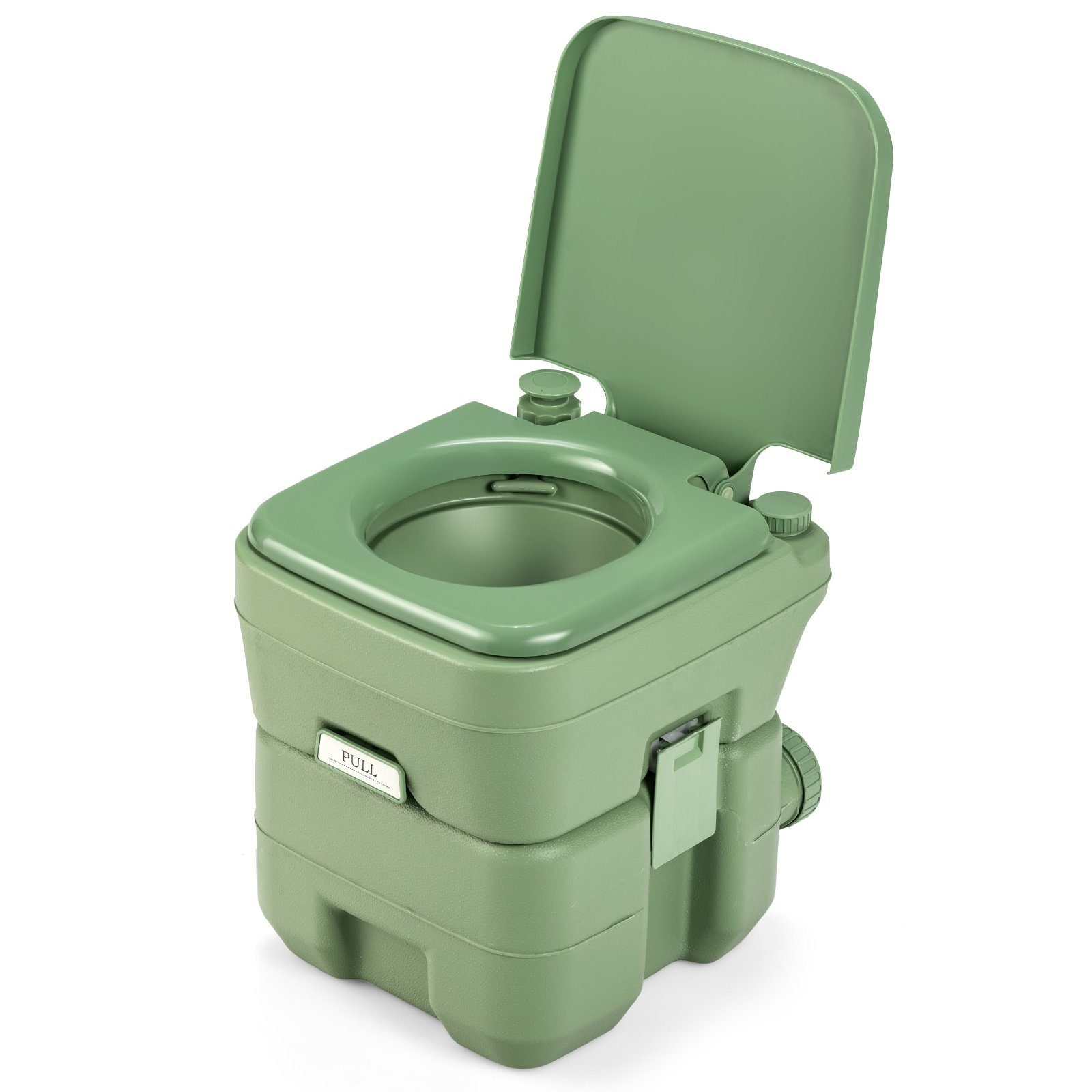 Campingtoilette Reisetoilette, mit Abwassertank Grün COSTWAY abnehmbarem 20L+12L