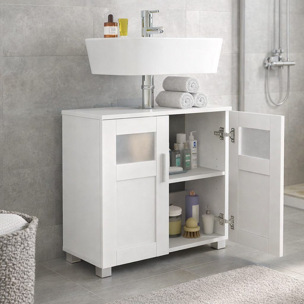 VCM Waschbeckenunterschrank Badezimmer Unterschrank Nilari H. 60 x B. 60 x T.