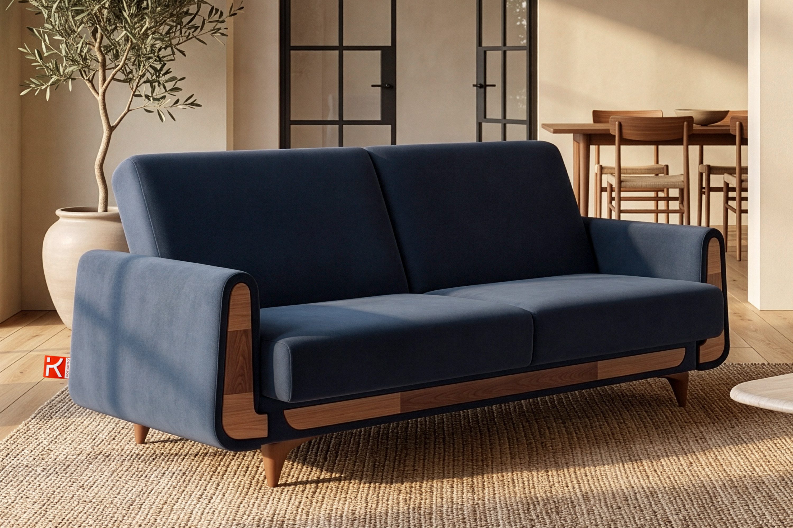 KONSIMO® 3-Sitzer GUSTAVO Sofa 3-Personen, Modern, mit Schlaffunktion, Bettkasten, hergestellt in der EU