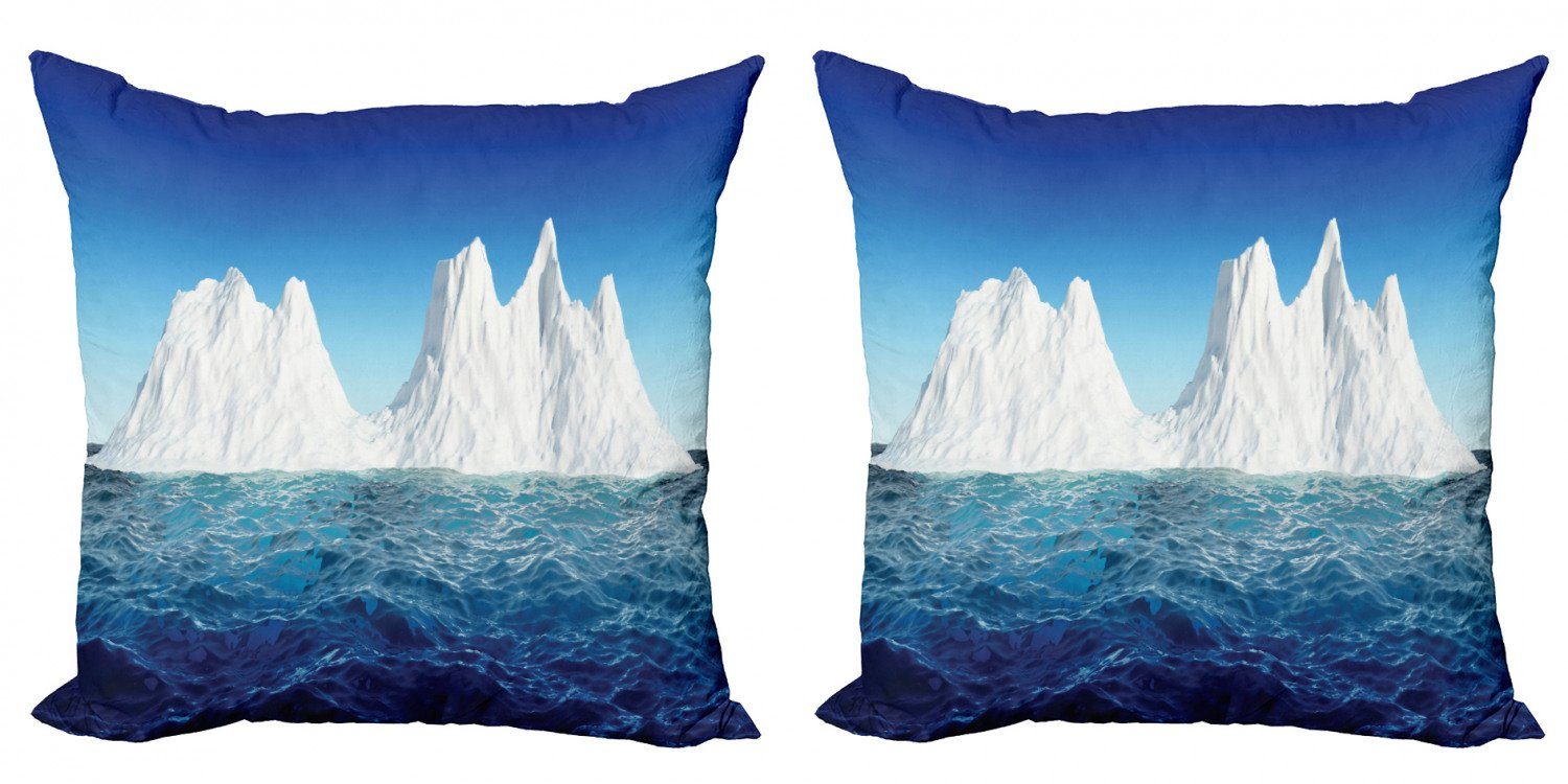 Kissenbezüge Modern Accent Doppelseitiger Digitaldruck, Abakuhaus (2 Stück), Ice Berg Antarktis-Szene in Ocean