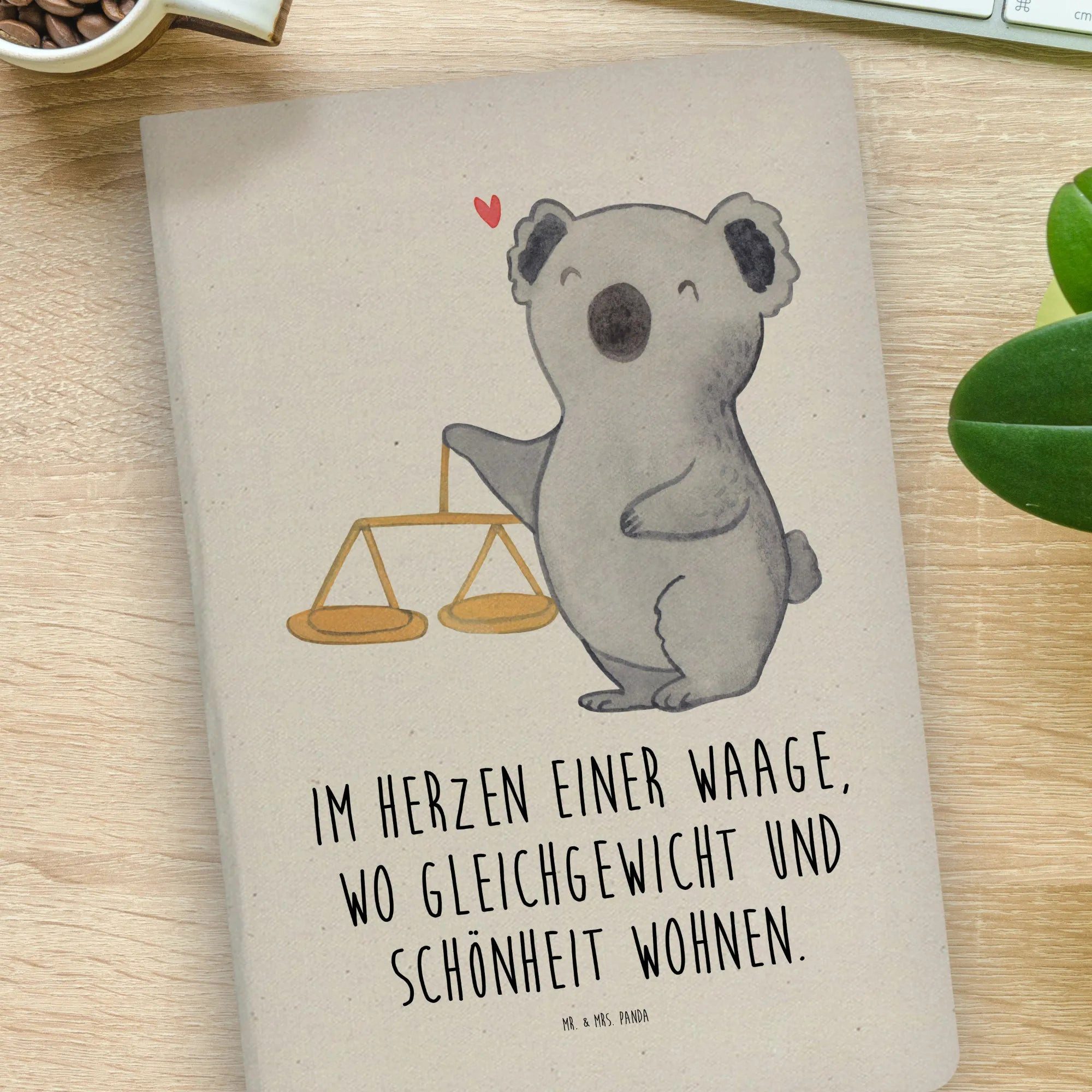 Thumbnail - Mr. & Mrs. Panda Notizbuch Waage Astrologie - Transparent - Geschenk, Aszendent, Horoskop, Notiz Mr. & Mrs. Panda, Echte...