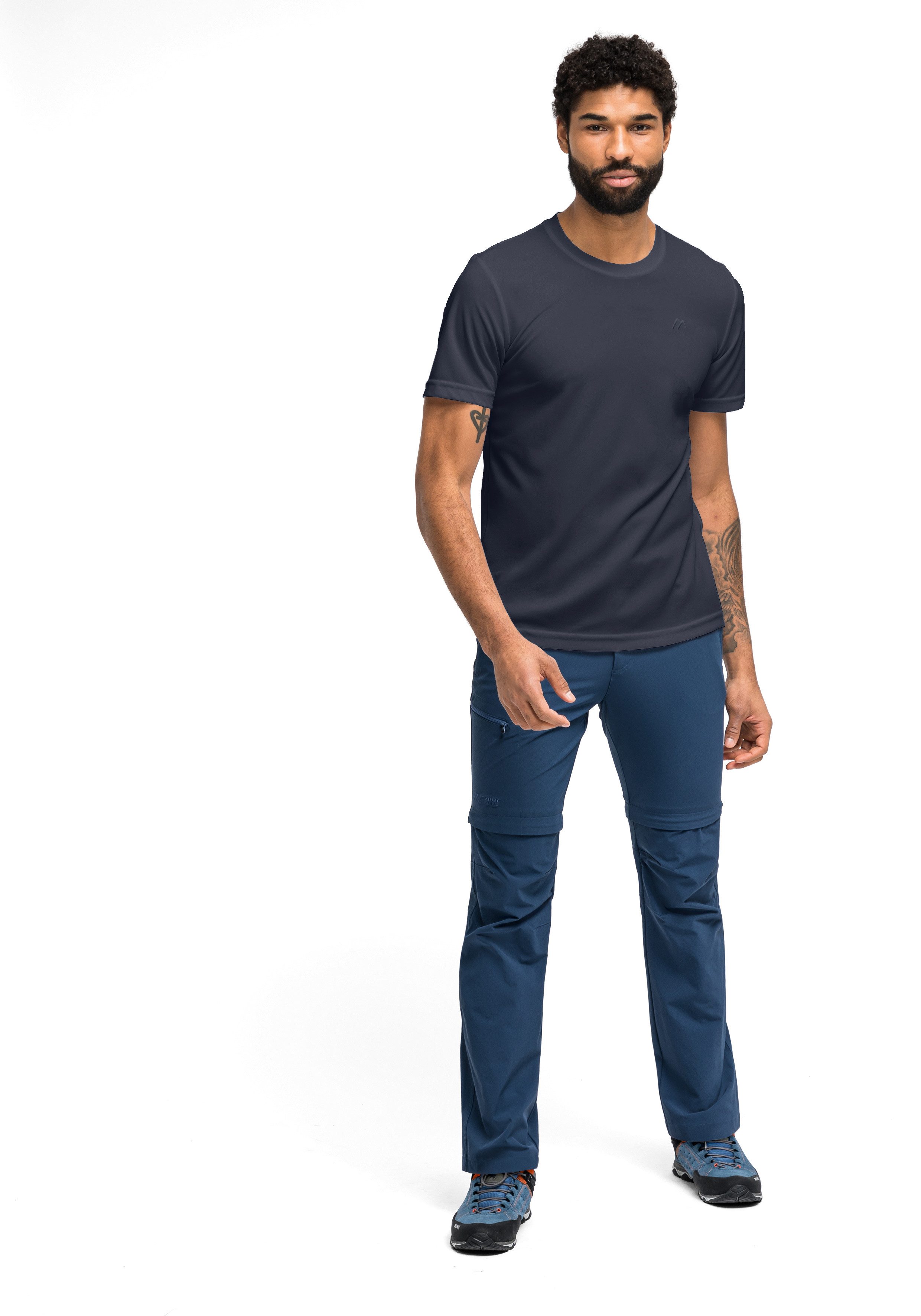 Maier Sports T-Shirt Walter Herren Kurzarmshirt, leichtes Sommer Funktionsshirt, Rundhals, Reg Fit