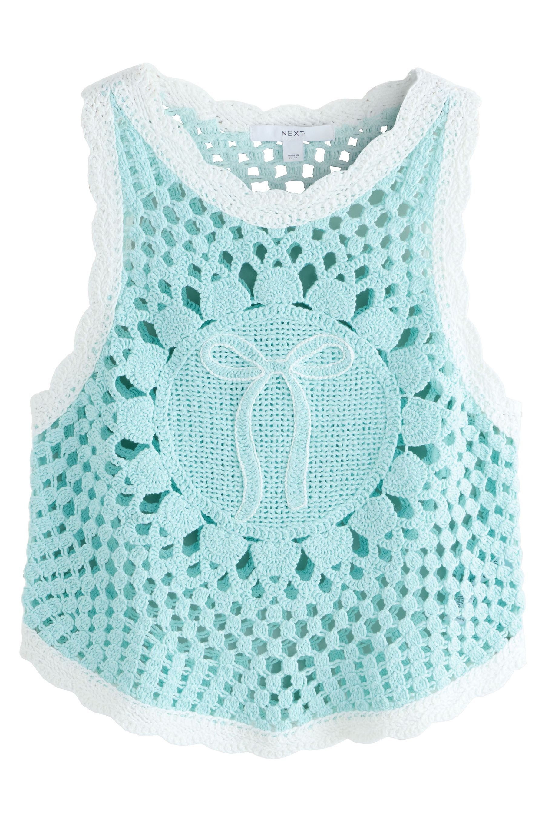 Next Trägertop Gestricktes Tanktop mit Häkelei und Baumwolle (1-tlg) günstig online kaufen
