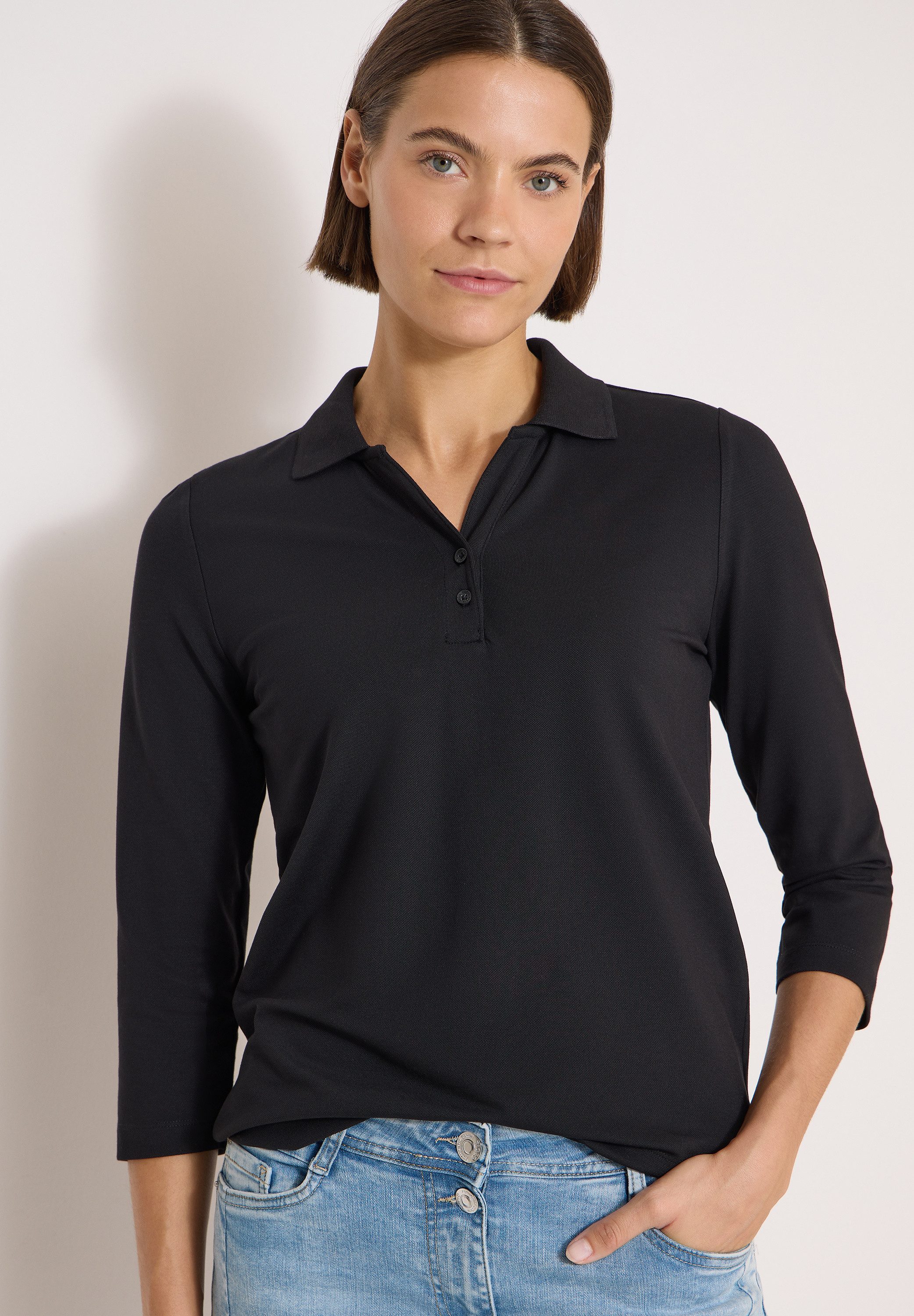 CECIL Poloshirt mit 3/4 Ärmeln