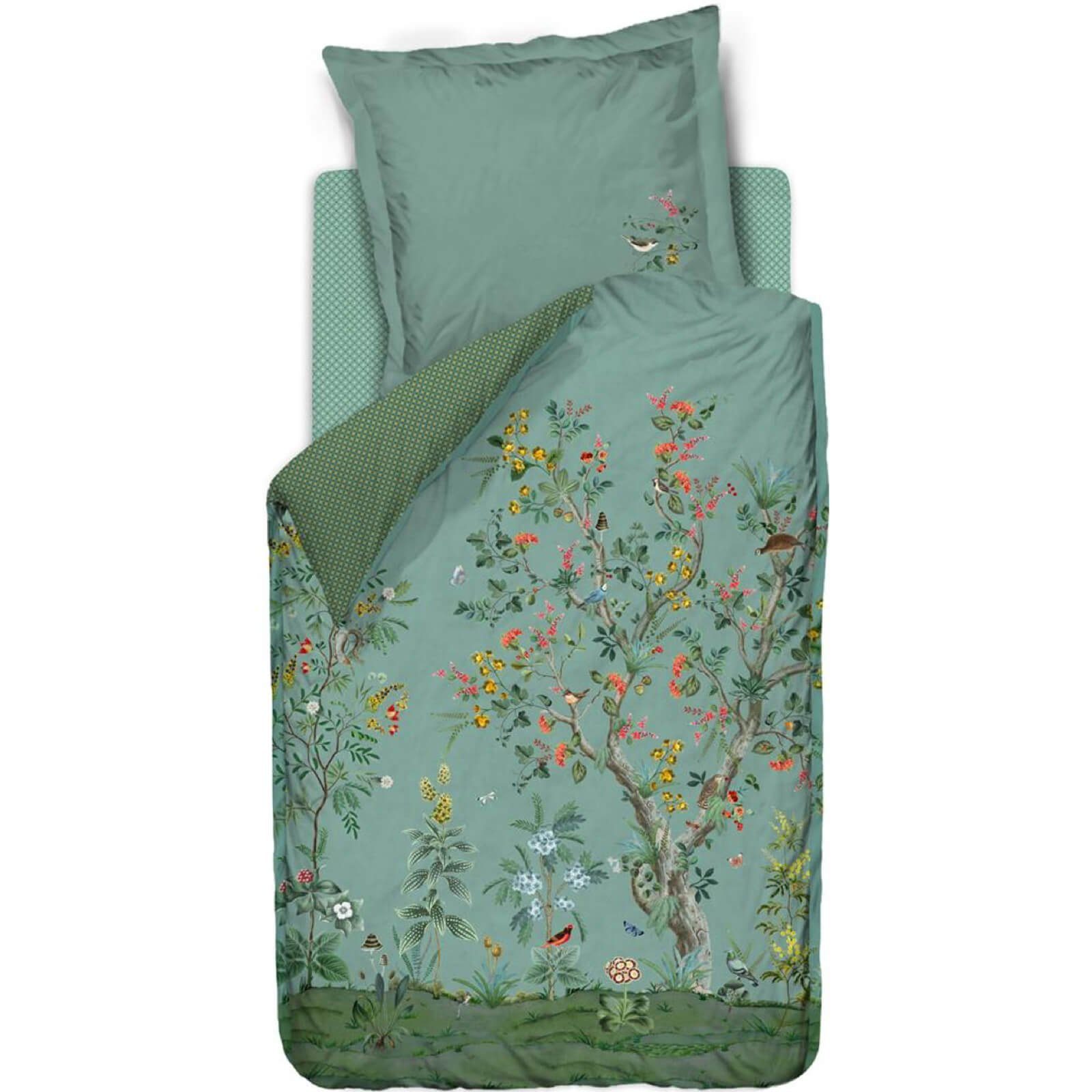 PiP Studio Bettwäsche Wild and Tree Blau, Perkal, 2 teilig, Bäume, Blüten, günstig online kaufen