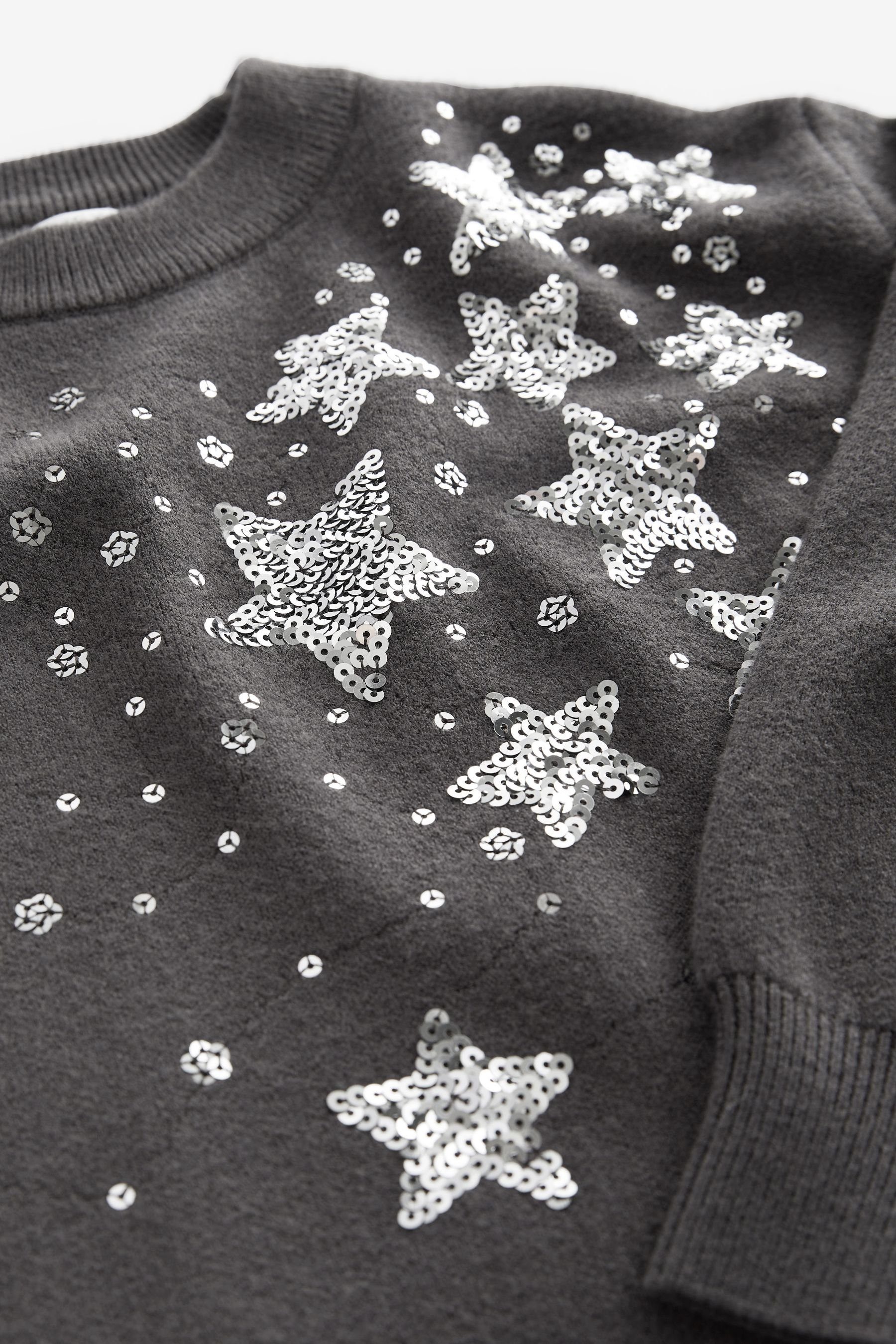 Next Paillettenkleid Pulloverkleid mit Paillettenstern (1-tlg)