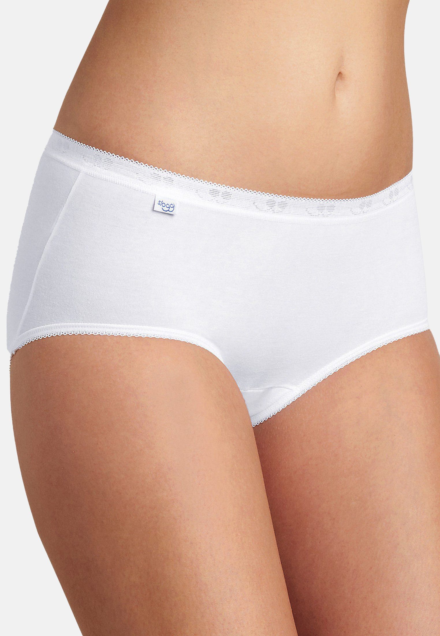 sloggi Midislip 6er Pack Basic + (Spar-Set, 6-St) Midi Slip - Baumwolle - Atmungsaktiv - Perfekter Sitz