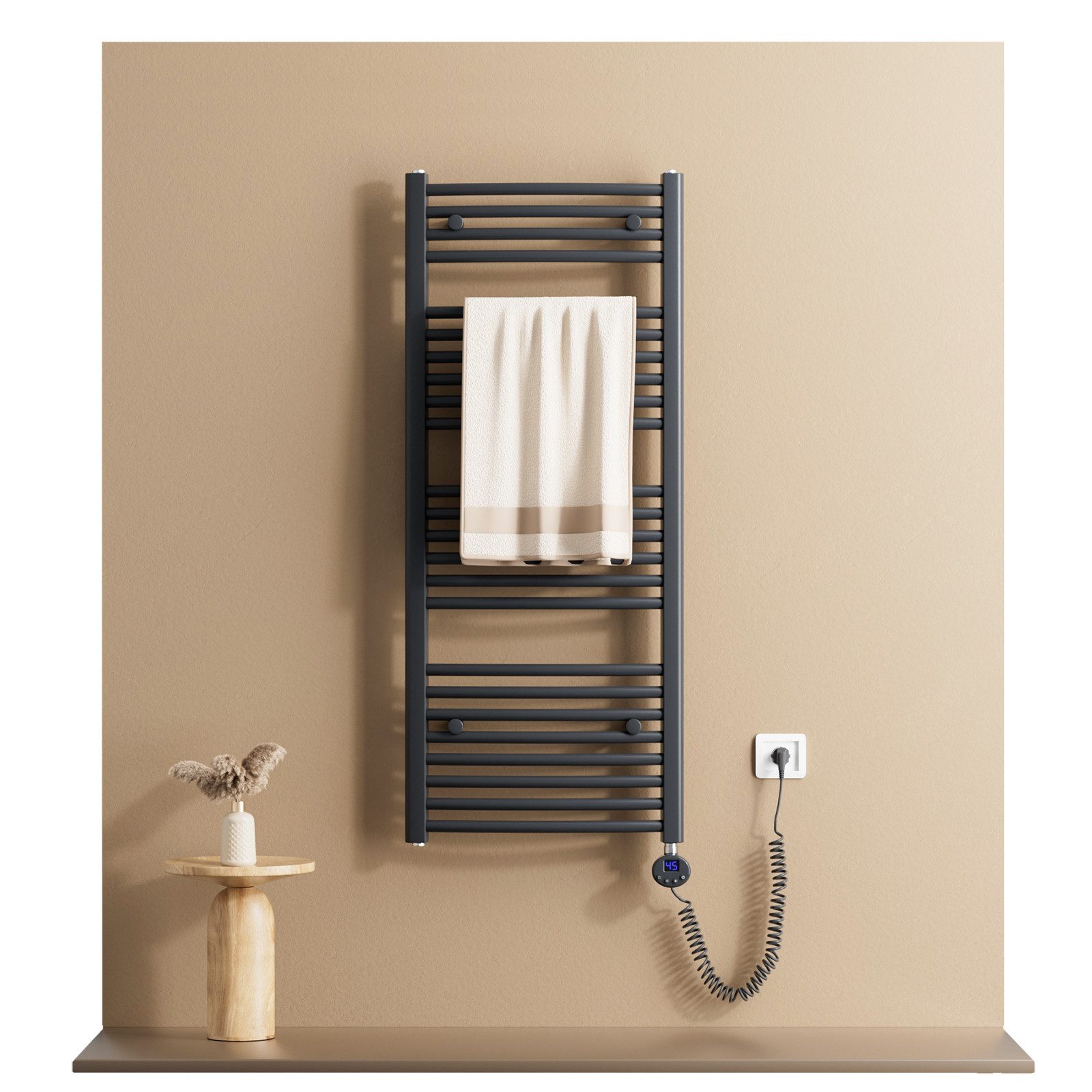 EMKE Elektrischer Badheizkörper mit Thermostat Höhe: 120, 500/600W Handtuch günstig online kaufen