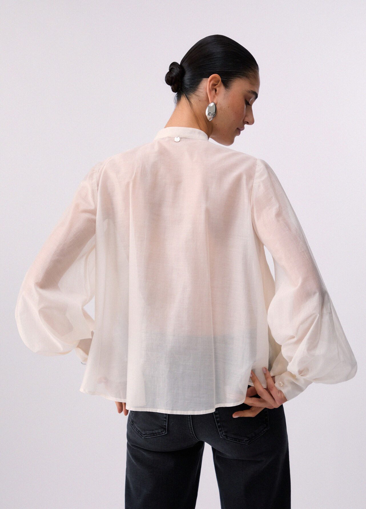 Liu Jo Langarmbluse TUNICA TS NAV - Bluse Damen - elegant - Musselinbluse - weiß