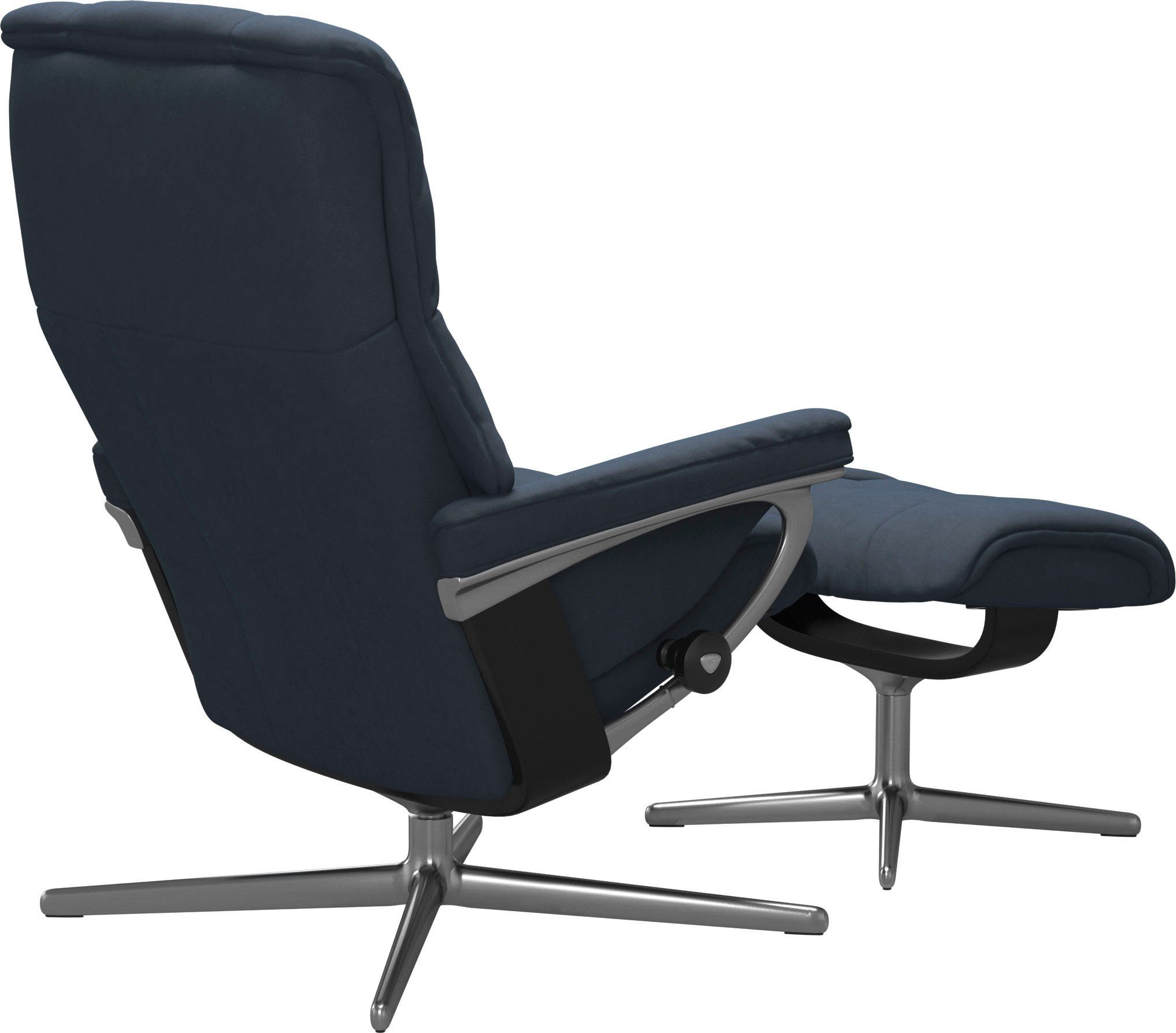 Stressless® Relaxsessel Mayfair (Set, Relaxsessel mit Hocker), mit Hocker, mit Cross Base, Größe S, M & L, Holzakzent Schwarz