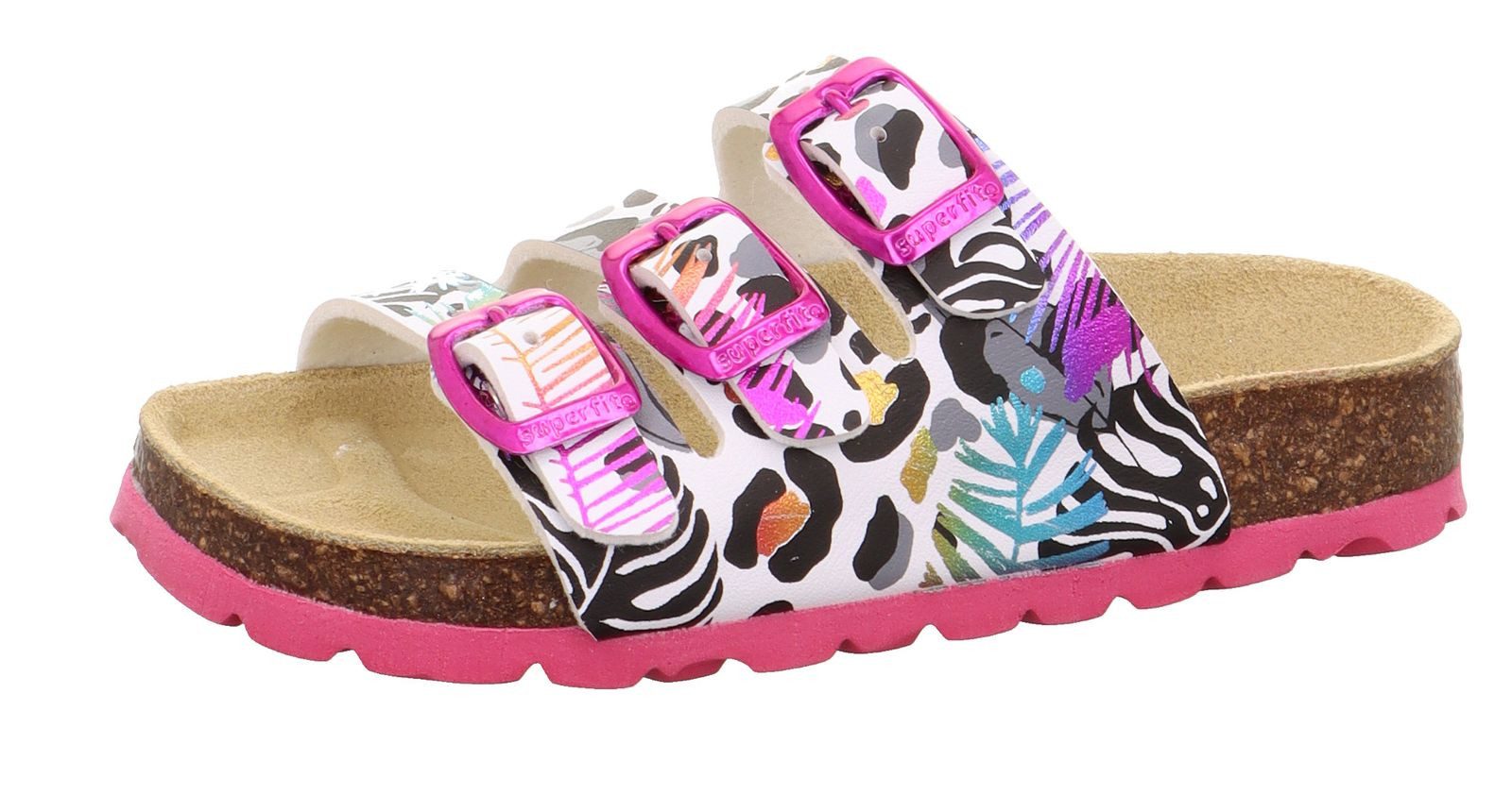 Superfit superfit Kinder Pantolette 1-800113-1100 weiss/mehrfarbig Clog