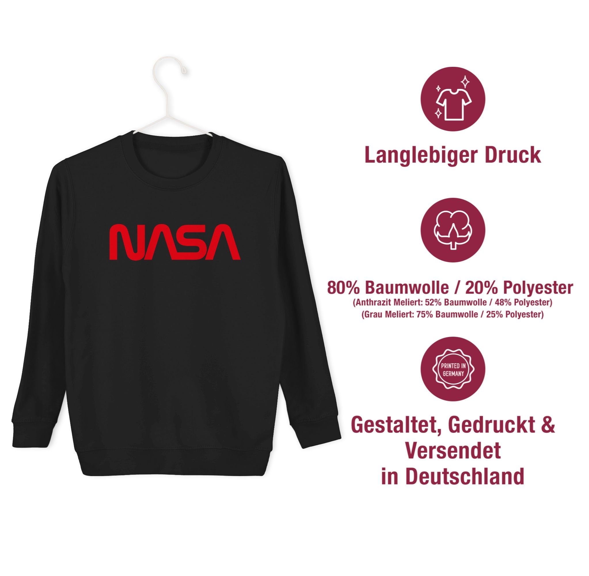 Mondlandung Sweatshirt Co Astronaut Weltraum Raumfahrt Kinderkleidung Schwarz - Shirtracer Nasa und 1