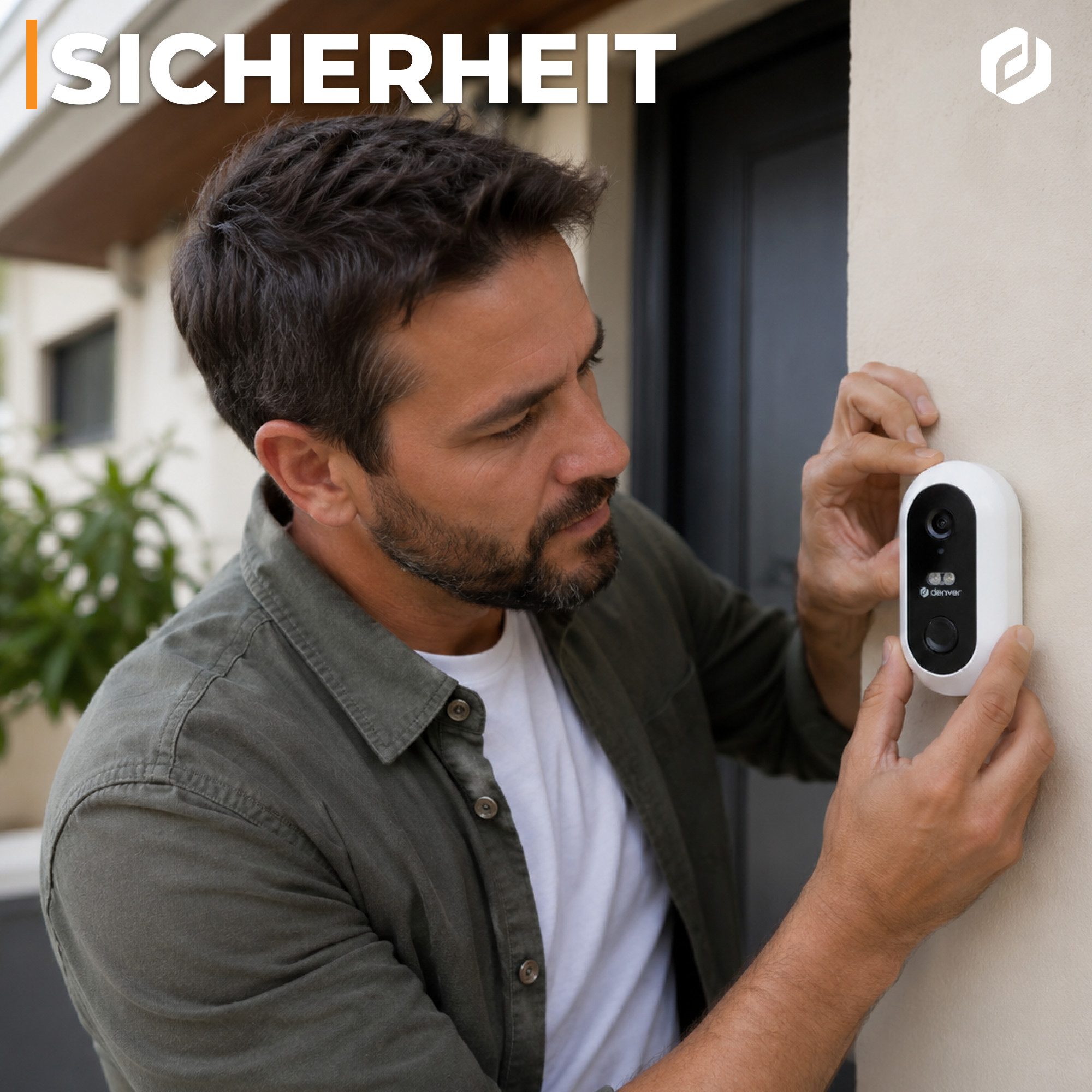Denver Überwachungskamera IOB-209 (Innen & Außen, Packung, 1-tlg., 1x IOB-209 Security Kamera, Bewegungssensor, IR-Nachtsicht, Zwei-Wege-Audio (Mikro+Lautsprecher)