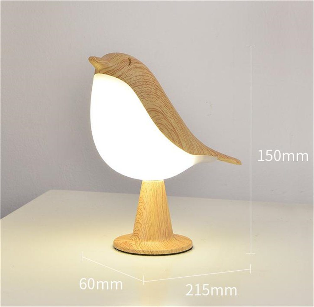 Nachtlicht, Nachtlicht Schlafzimmer Nachttischlampe, Vogel USB-Schreibtischlampe Rouemi Aprikose