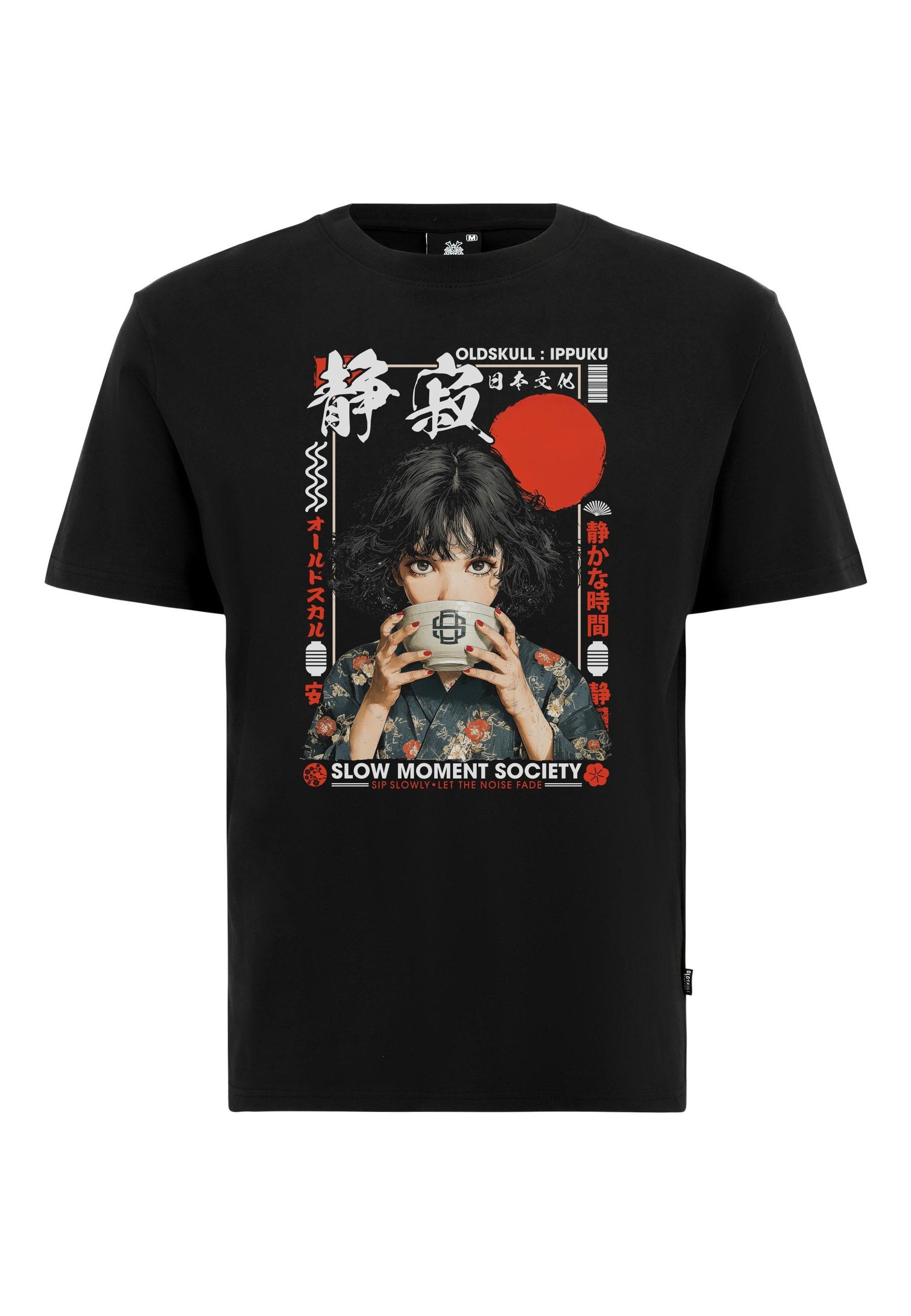 Oldskull T-Shirt Asian Tea Time Kimono Graphic mit hochwertigem Fotodruck