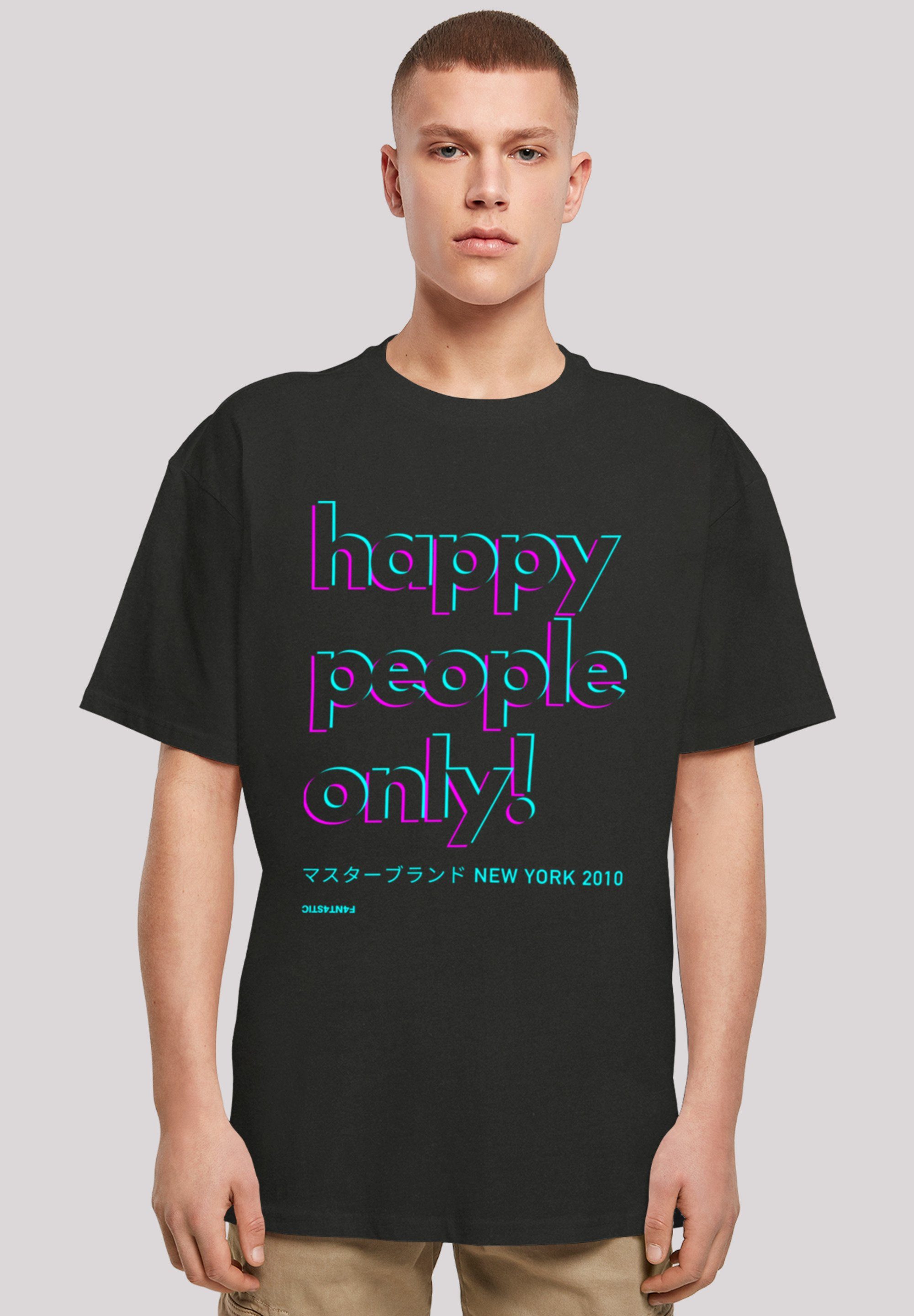 F4NT4STIC T-Shirt Happy people only New York Print schwarz