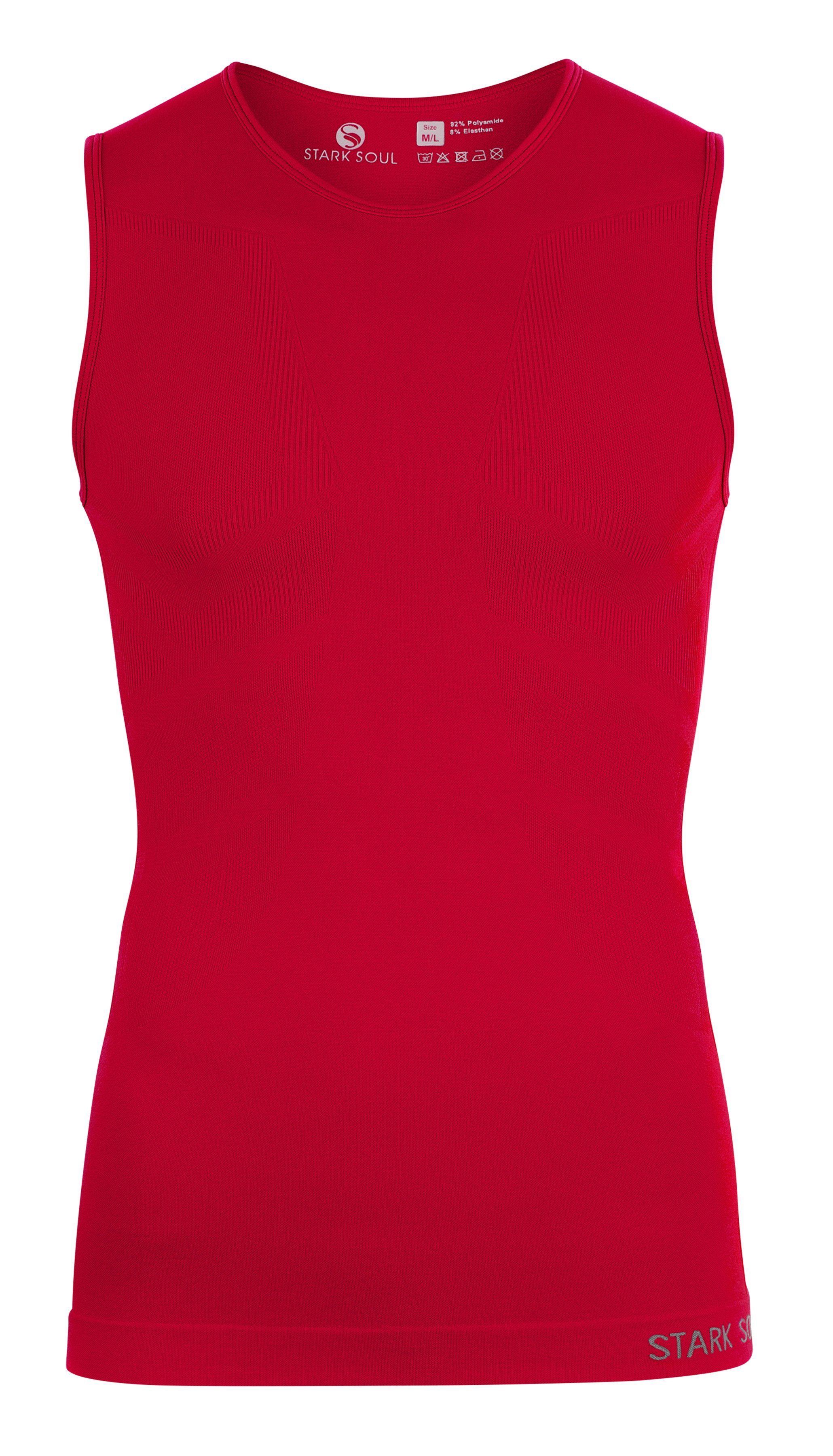 Stark Soul® Rot UP WARM Tanktop - Funktionsshirt Unterzieh-Shirts Seamless Ärmellos 