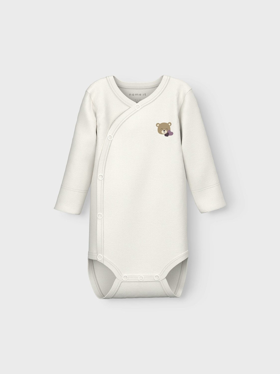 Name It Langarmbody Wickelbody Bärchen (1-tlg) mit praktischer Druckknopfleiste