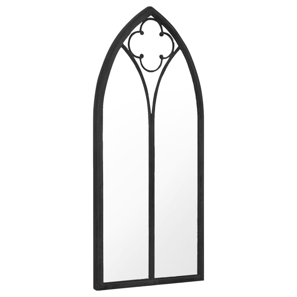 vidaXL Spiegel Spiegel Garten Fenster Vintage Optik Schwarz 100x45 cm Eisen