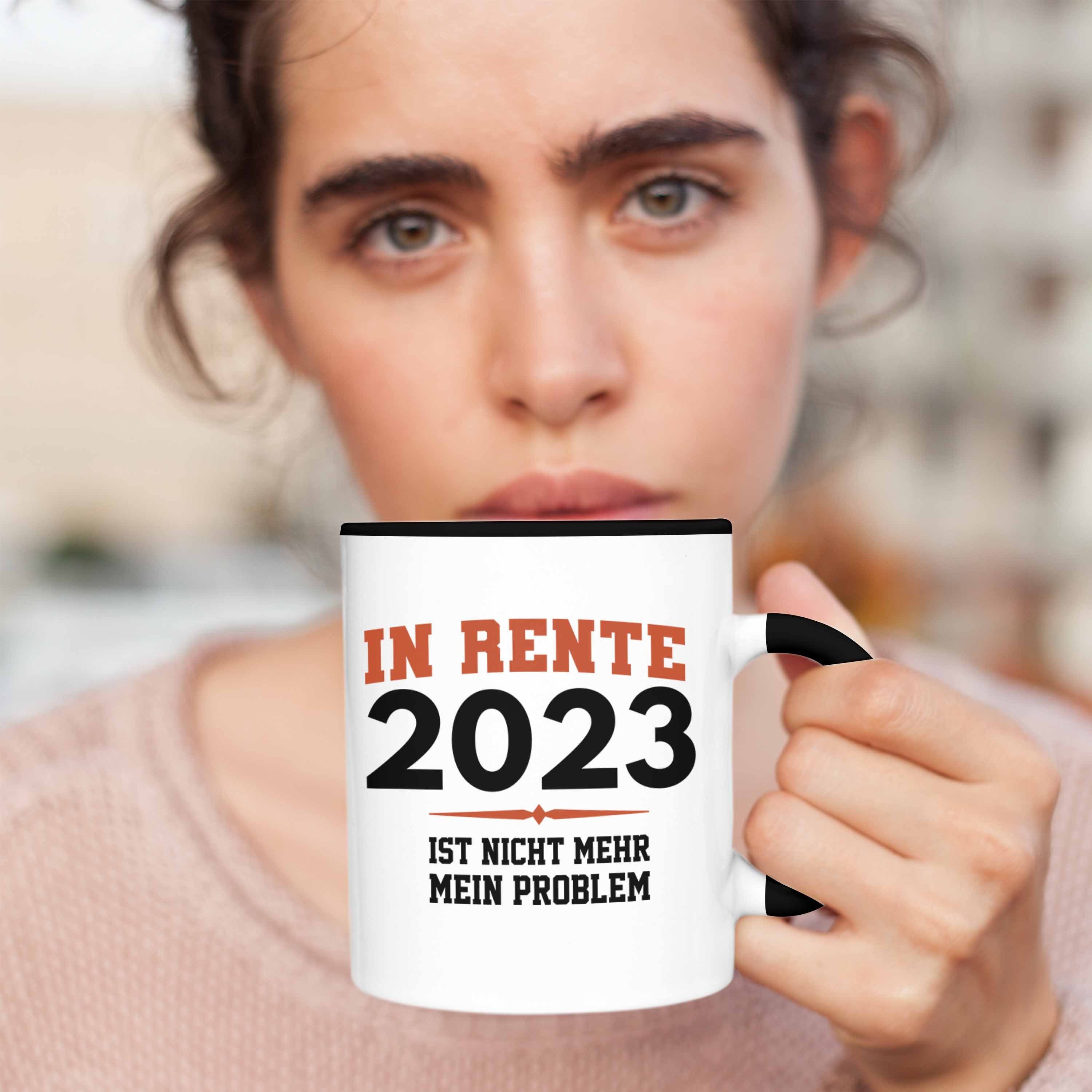 Tasse Geschenk Ruhestand - Rente Tasse 2023 Trendation Renter Trendation Schwarz