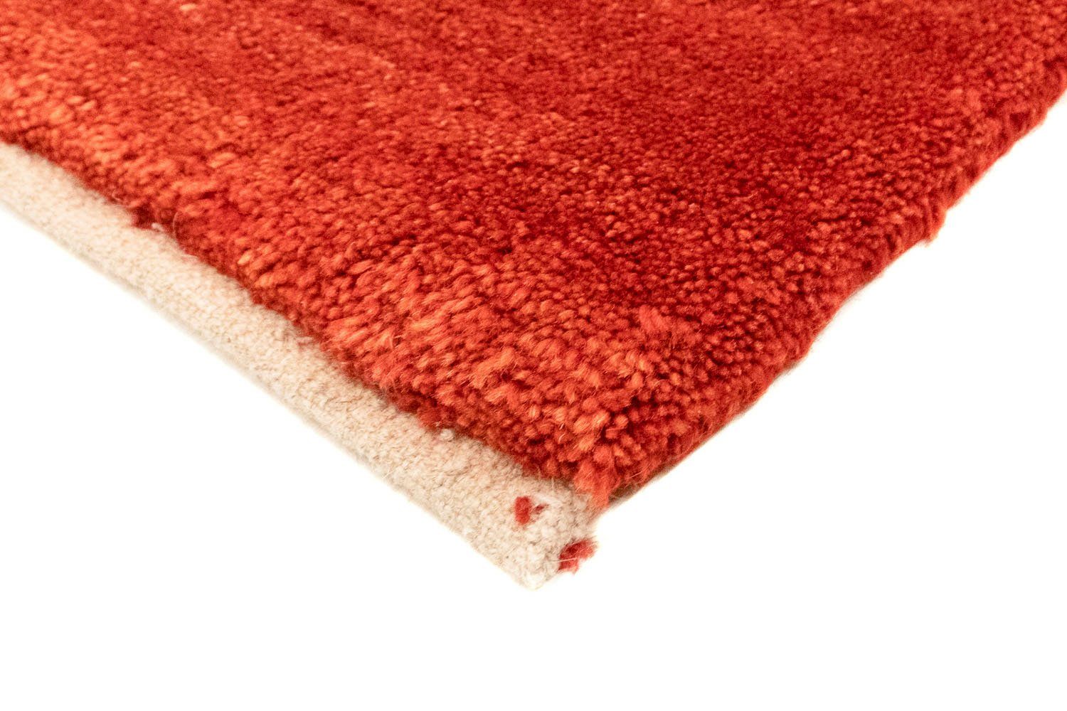 rechteckig, Höhe: - Zertifikat rot, - Gabbeh morgenland, mit Perser Wohnzimmer, Handgeknüpft, - Loribaft mm, x 130 cm 12 Wollteppich Einzelstück 81