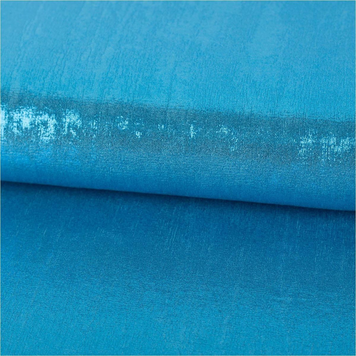 SCHÖNER LEBEN. Stoff Jersey Stoff Meterware Glitzer Slinky Bijoux Foil blau 145cm, mit Metallic-Effekt