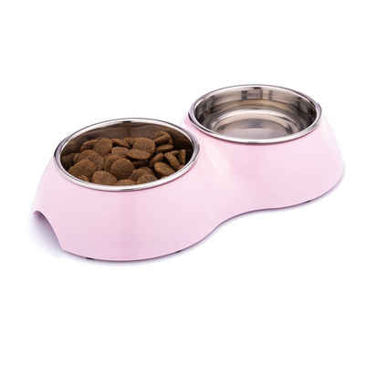 DDOXX Futternapf Doppel-Napf für Hunde & Katzen, rutschfest, Leicht zu reinigen, Hygienisch, Rutschfest