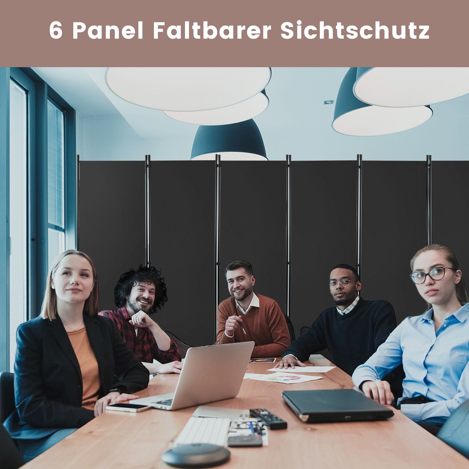 COSTWAY Paravent, 6 tlg. Raumteiler, auf günstig online kaufen