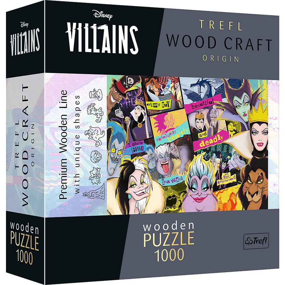 Trefl Puzzle 20167 Wood Craft Villains Wiedersehen Holzpuzzle, 1000 Puzzleteile, Made in Europe | Puzzle