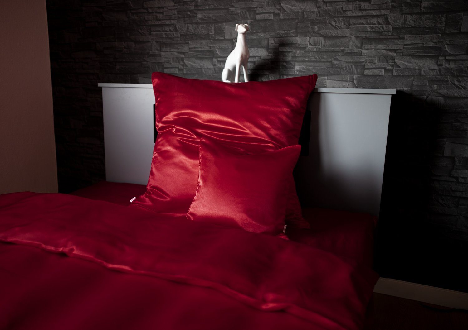 beties Bettbezug Glanz Satin, (1 St), karmin-rot – Bild 3 von 5