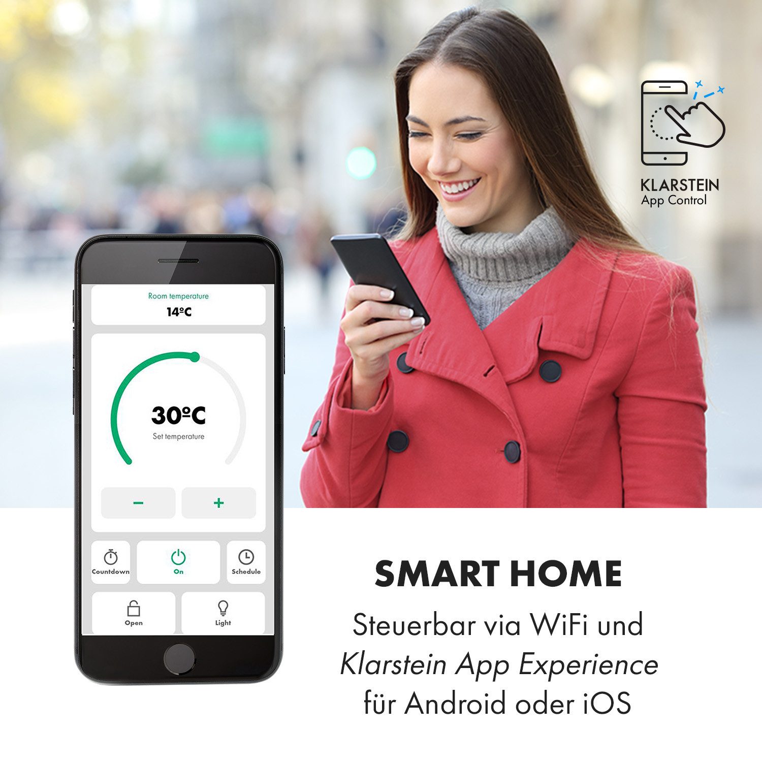 Klarstein Heizstrahler Bansin Smart 1500, elektrische Konvektor Heizung Ele günstig online kaufen